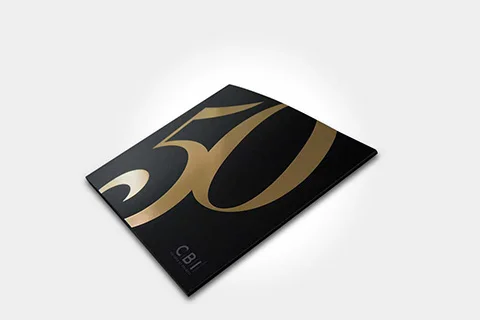 Gold foiled brochure