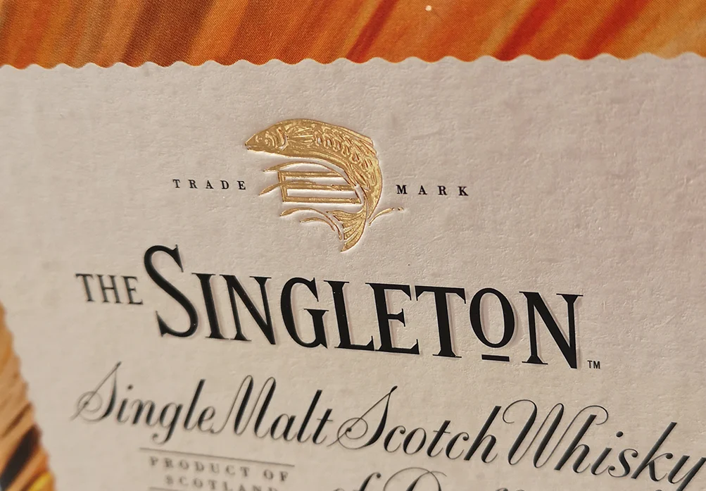 Embossed logo with gold foil