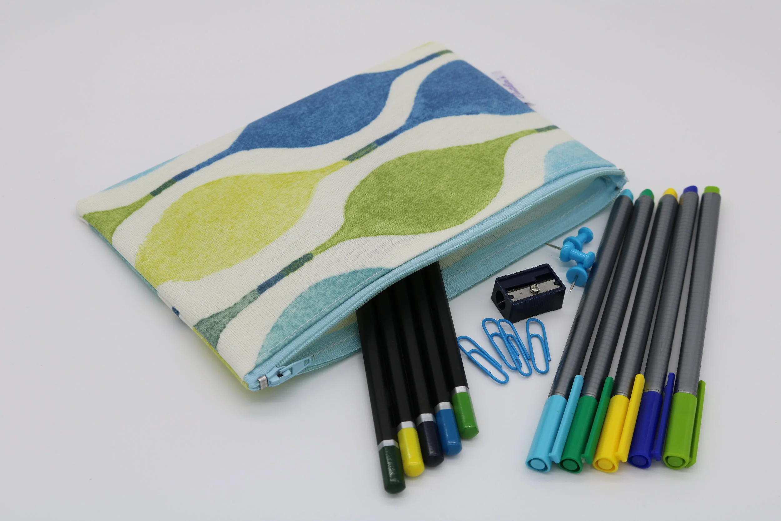 Blue/Green Wave Oilcloth Case