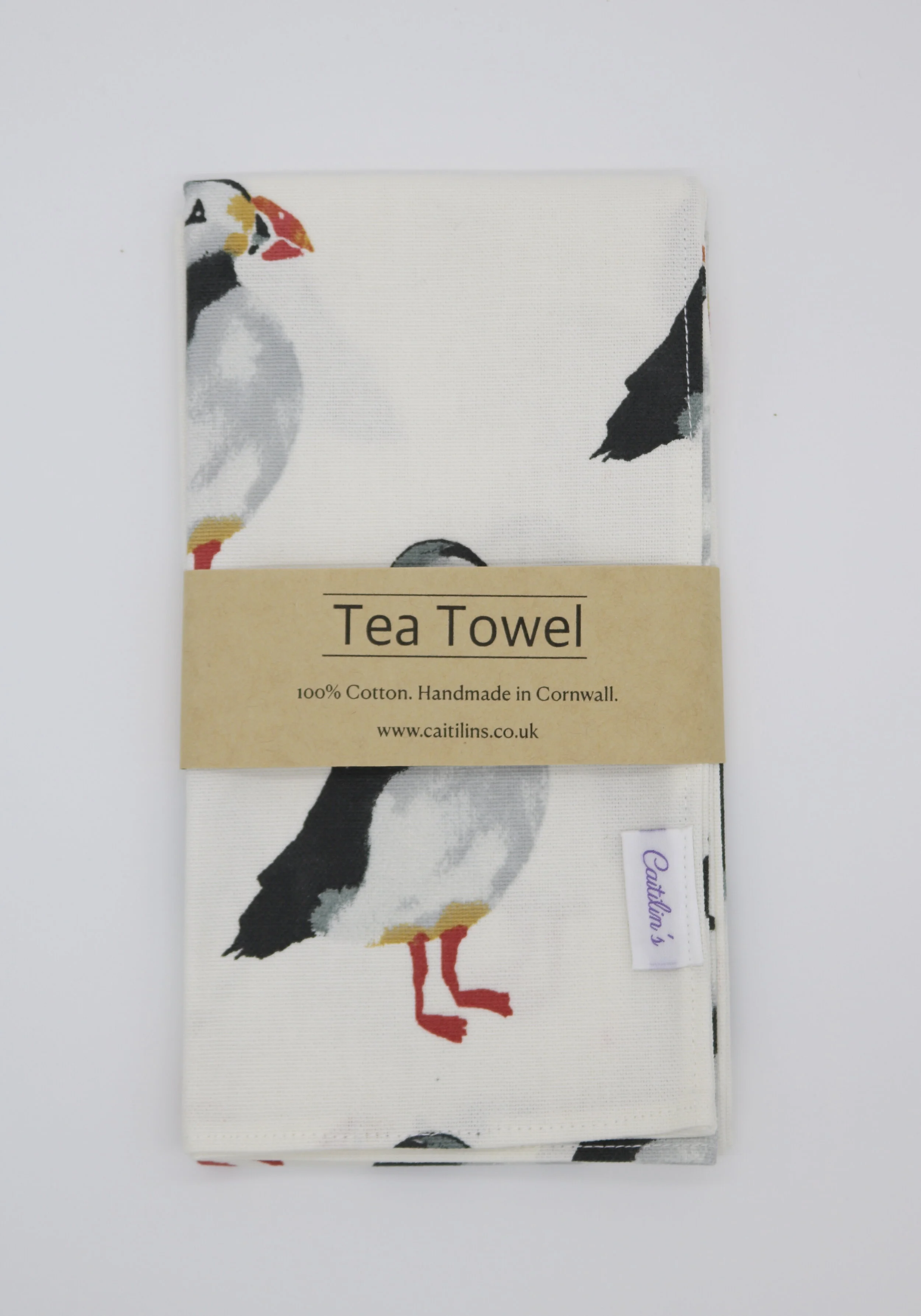 Puffin design 100% Cotton Tea Towel
