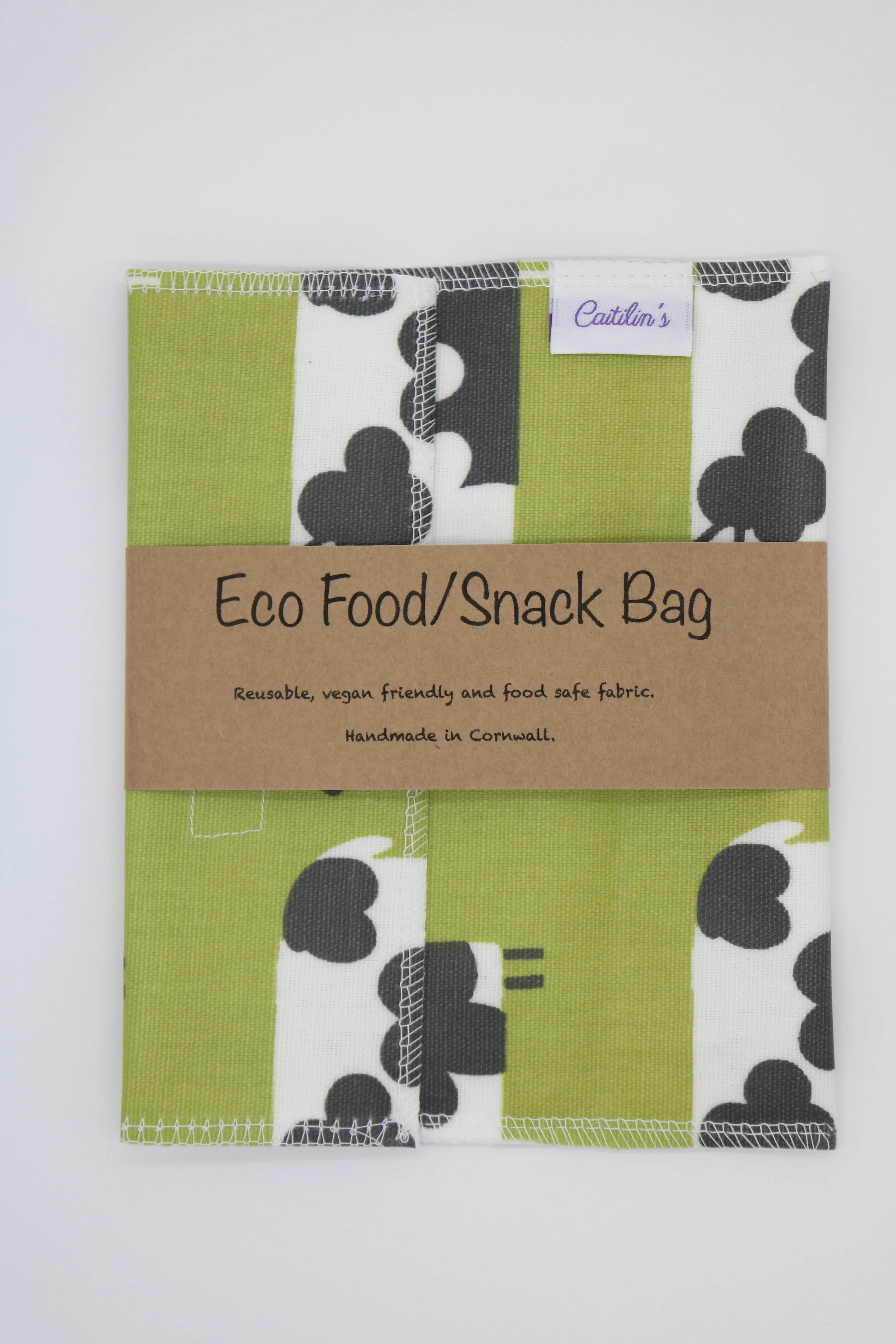 Eco Food Snack Bag in a Fun Cow Design