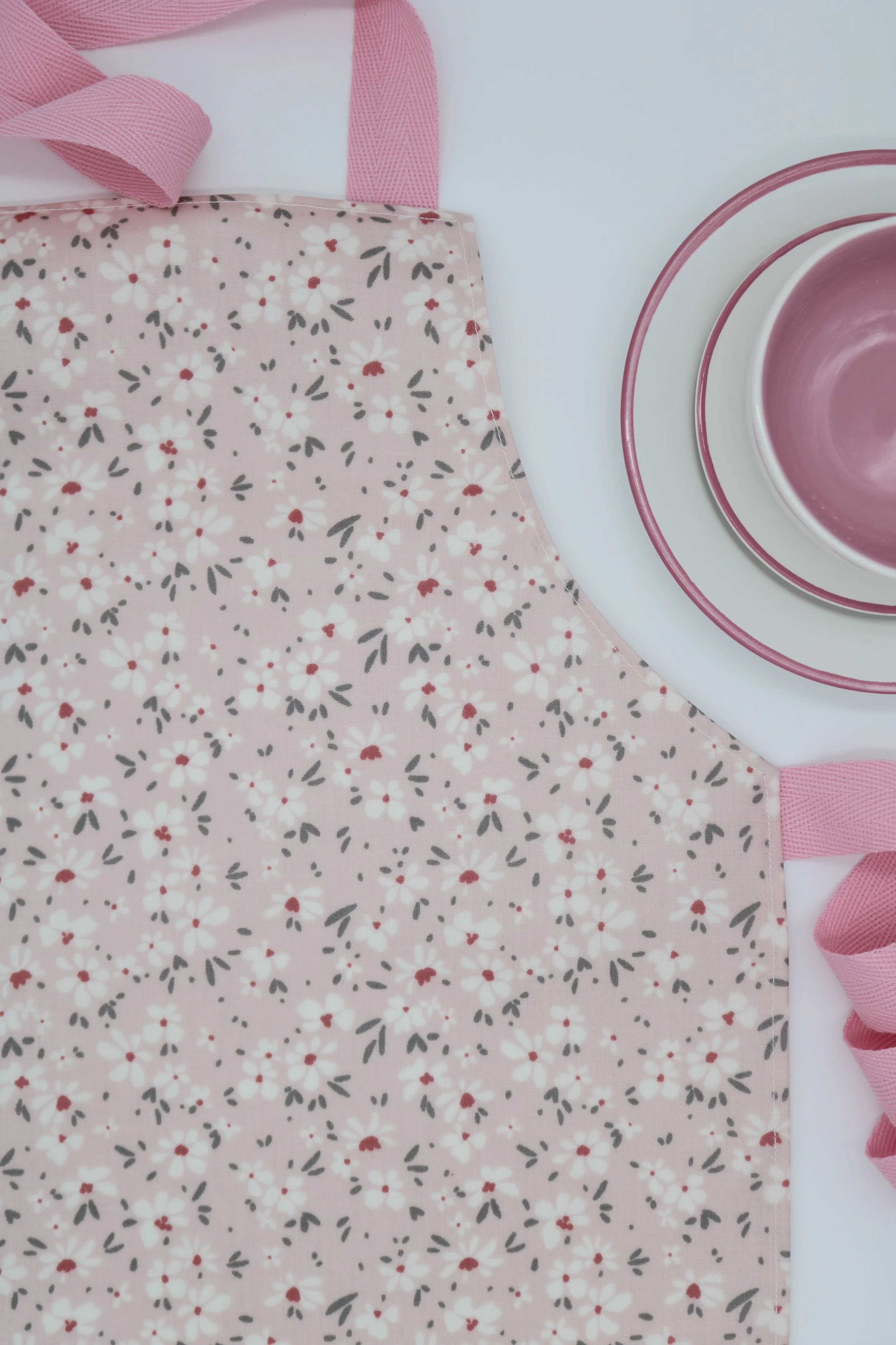 Children's Pink Cherry Blossom Design Oilcloth Apron