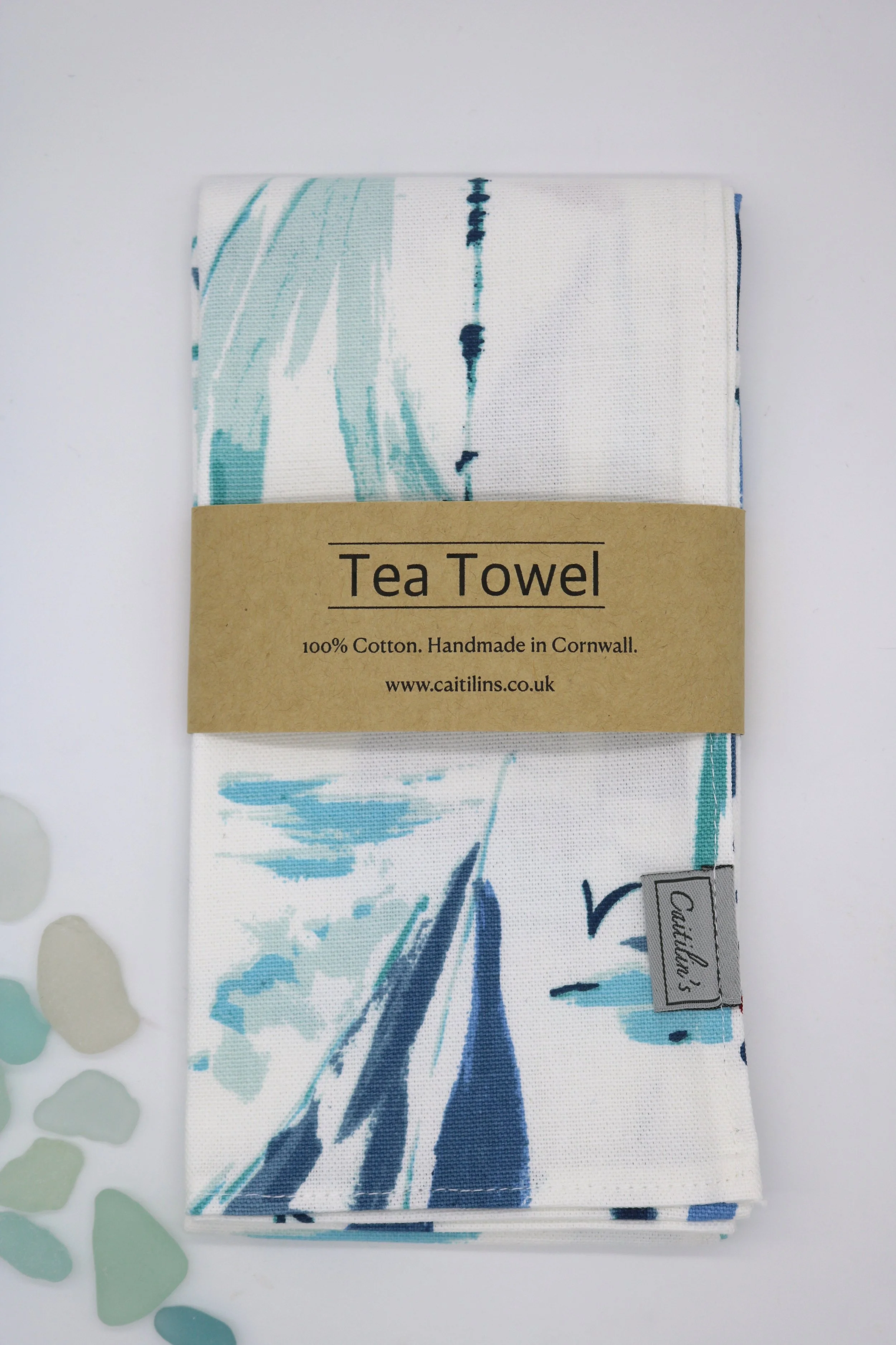 Watercolour boat print. 100% Cotton Tea Towel.