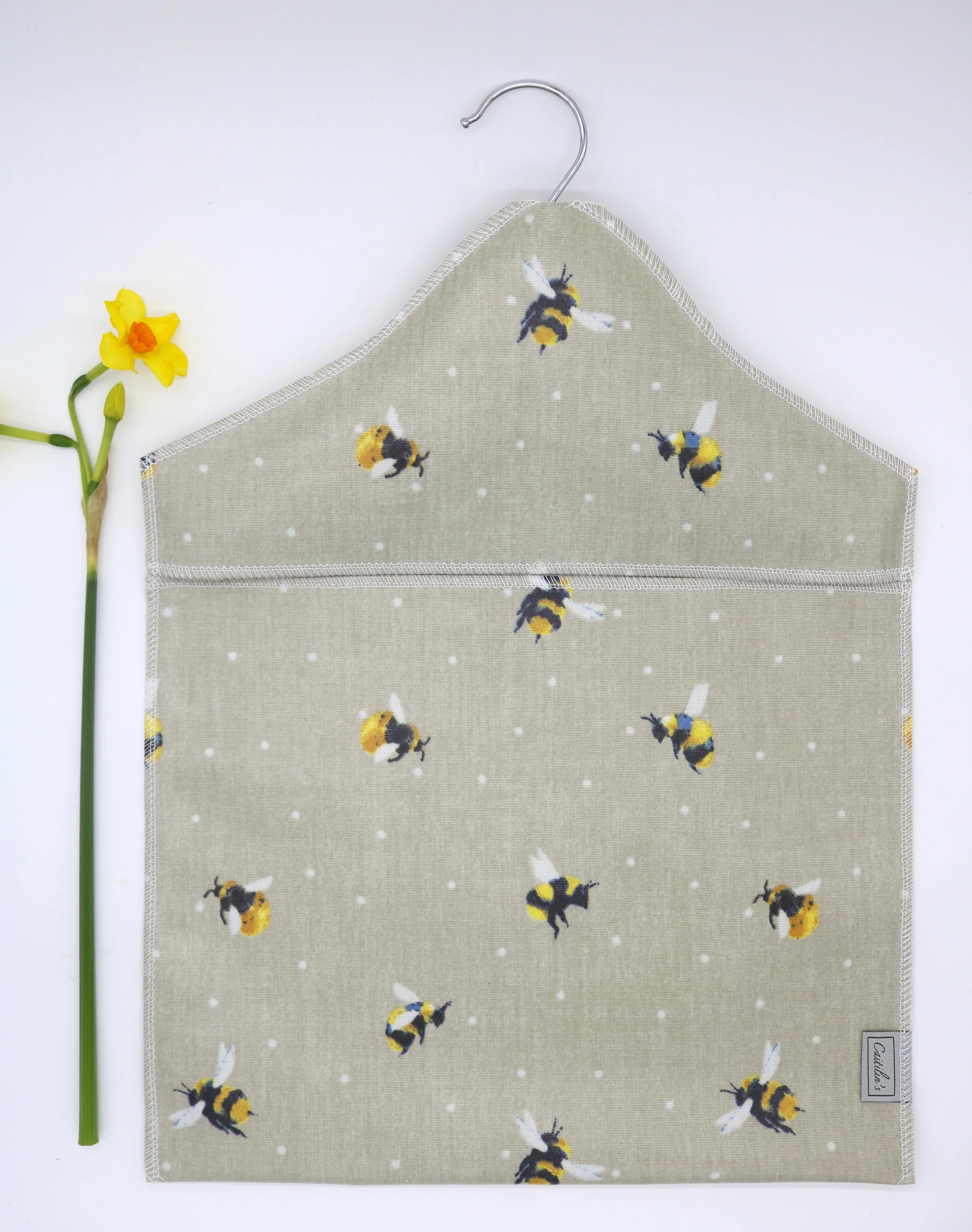 Oilcloth rainproof peg bag beautiful bee design