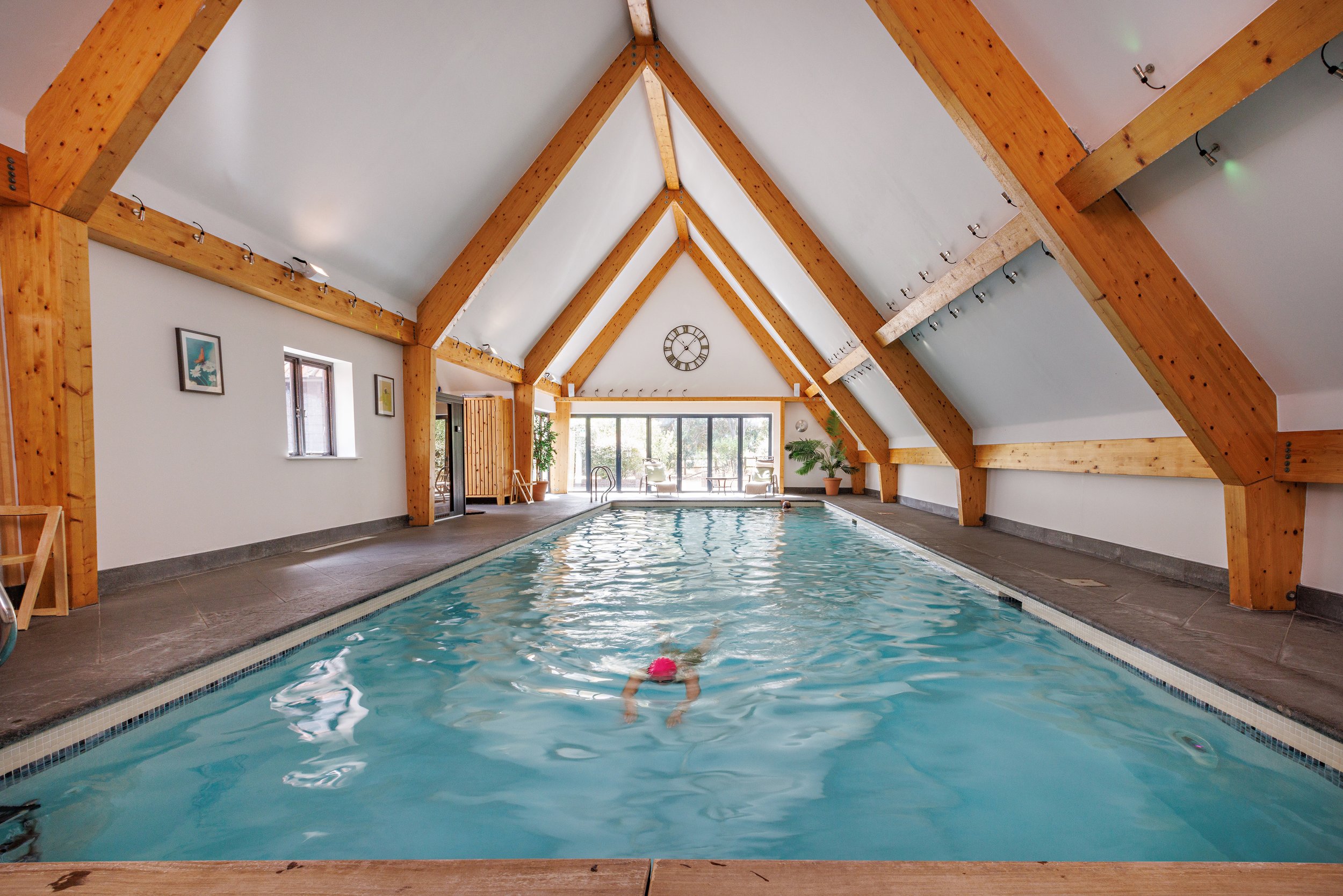 Private hire swimming pool, sauna and steam room.  Book now.m