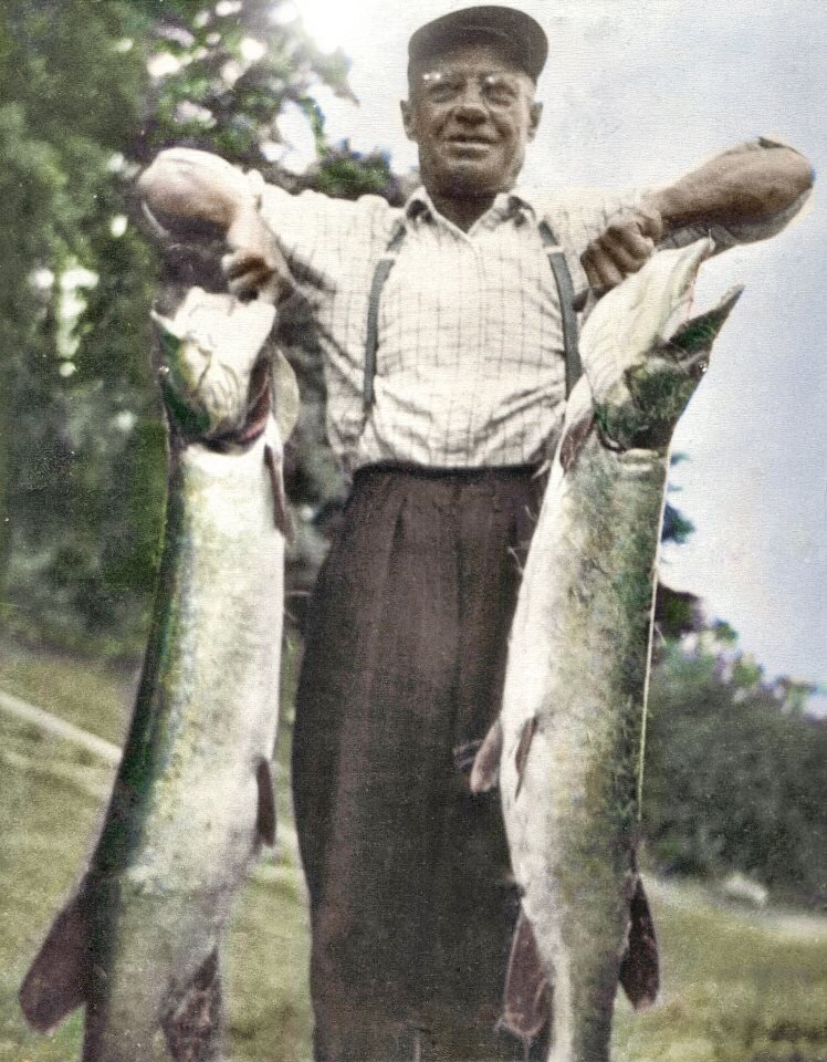 Howard Hill with Two Muskies
