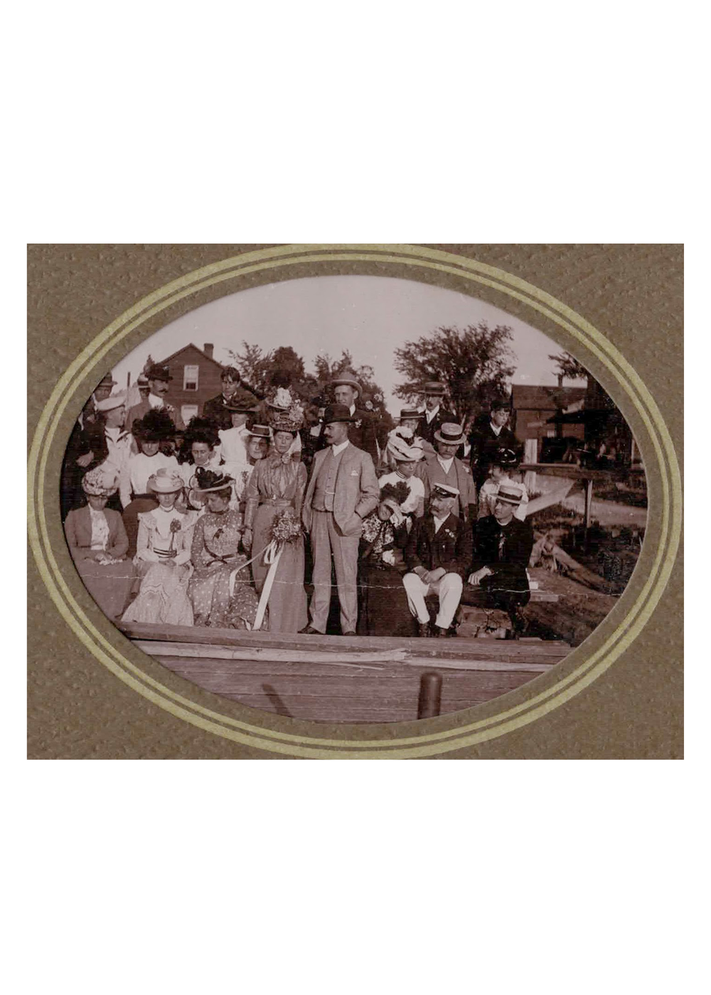 Georgie and Walter’s Wedding party, August 1, 1900.