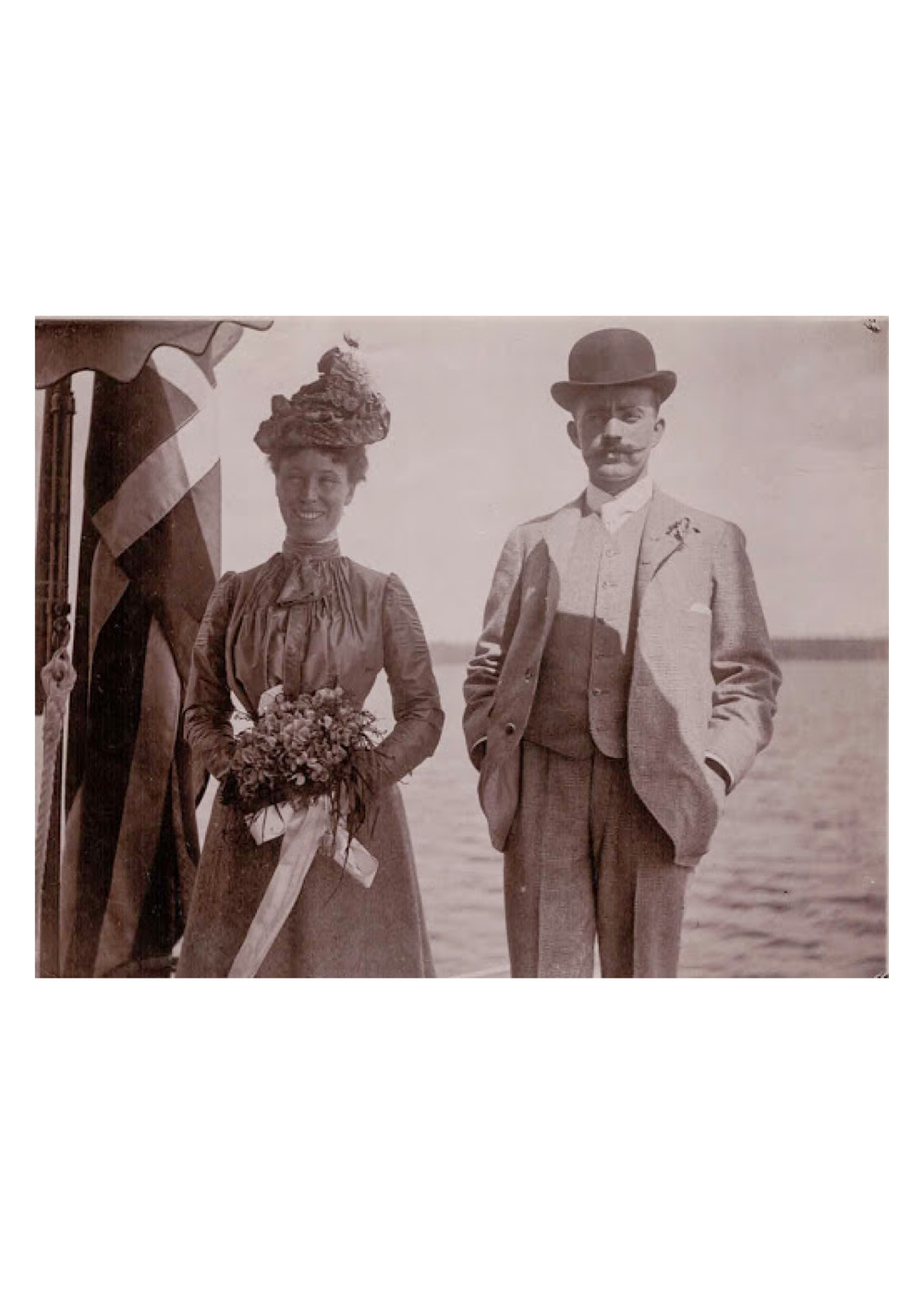 ’Georgie’ Georgina Amelia St. George and Walter Comber on their wedding day, August 1, 1900.
