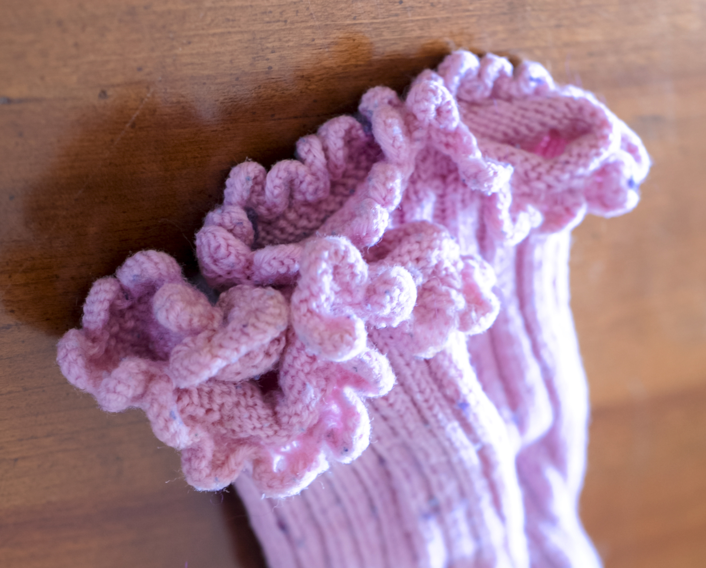 Pink Ruffled Sock Edging
