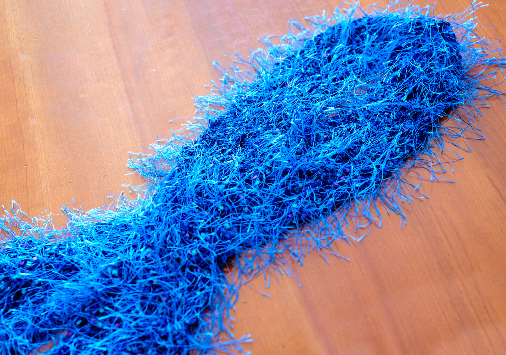 Blue Fringe Scarf