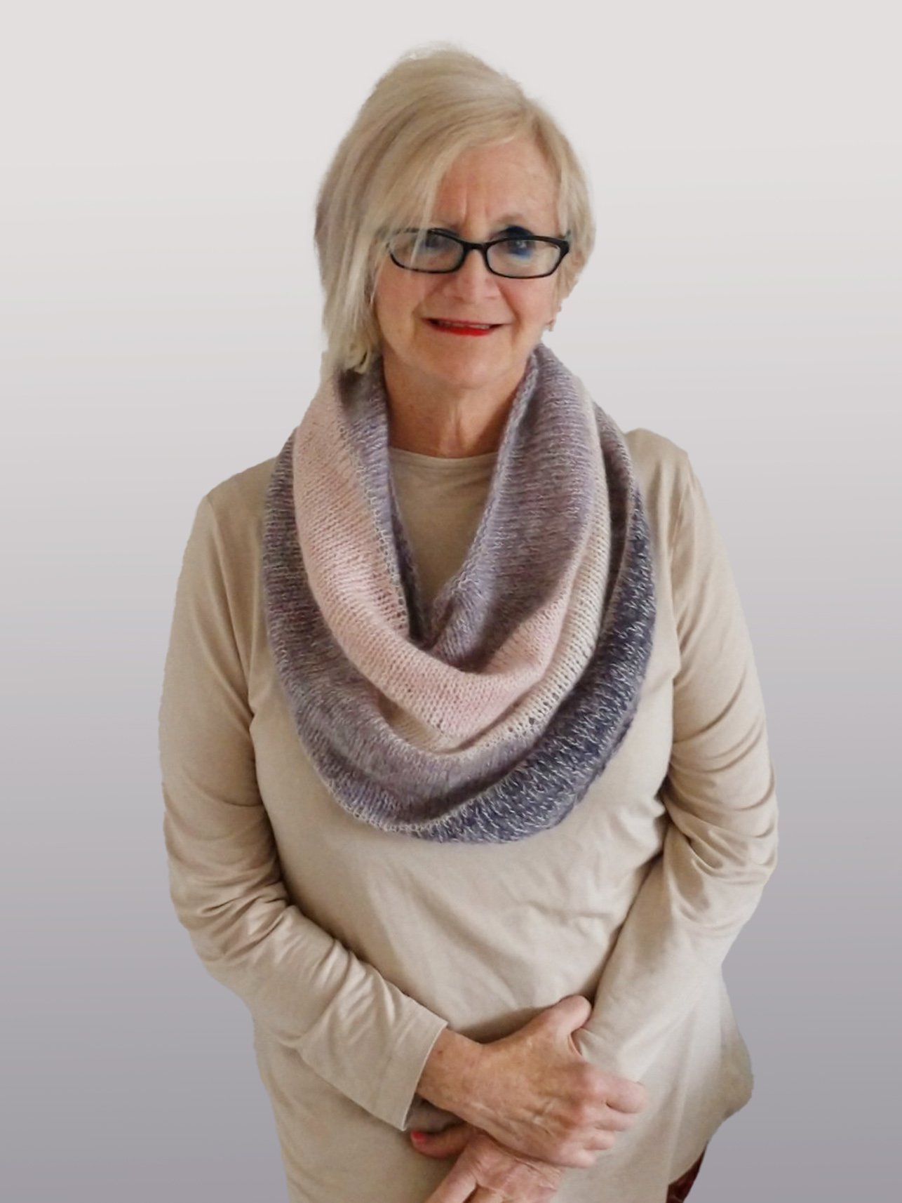 Pink and Gray Cooma Cowl