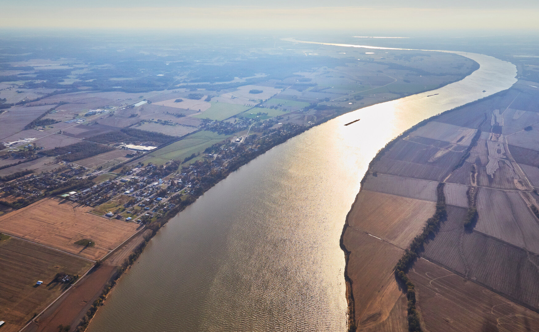 Looking downstream, Lewisport, Hancock County Ky is in the foreground.