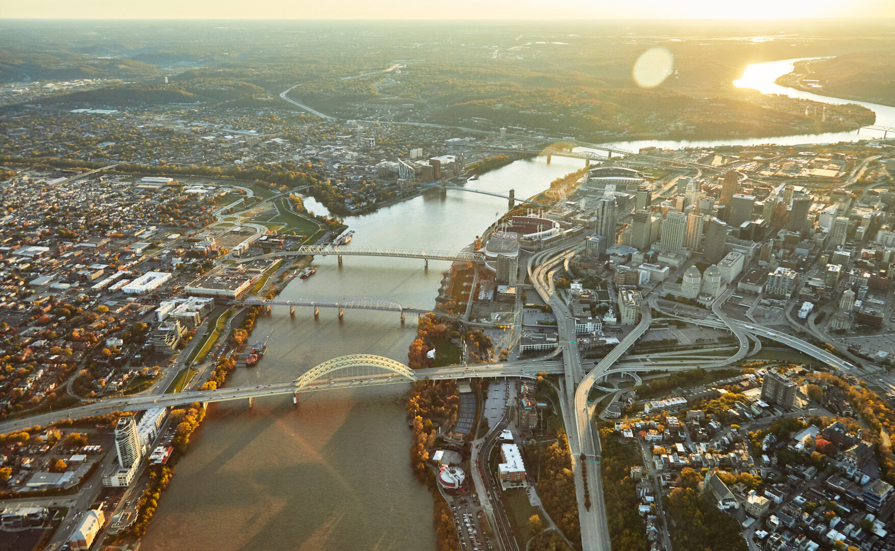 Ohio River at Cincinnati, Newport and Covington