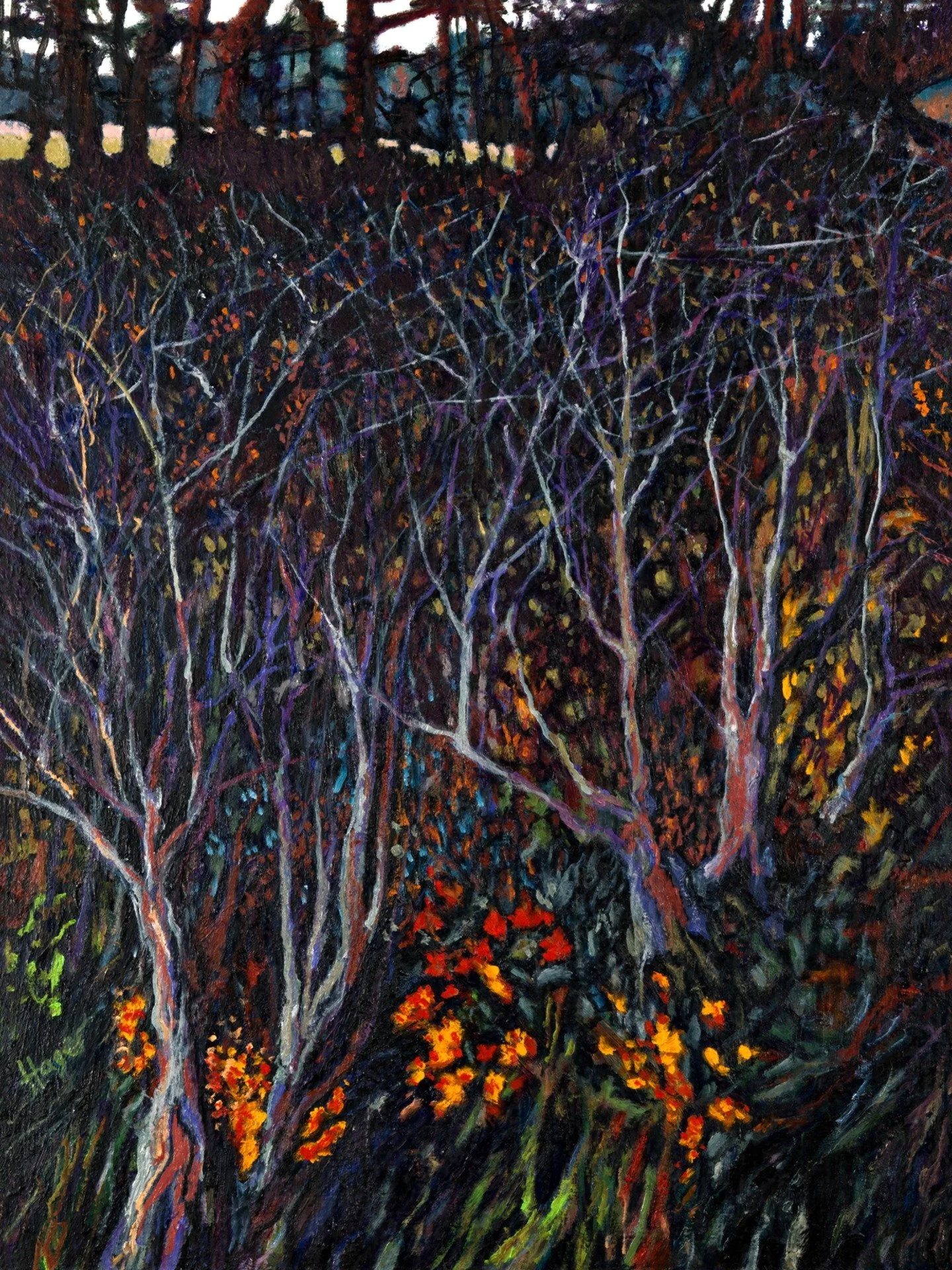   Right panel of diptych. 18 × 24, oil on cradled wood panel.   Sold 