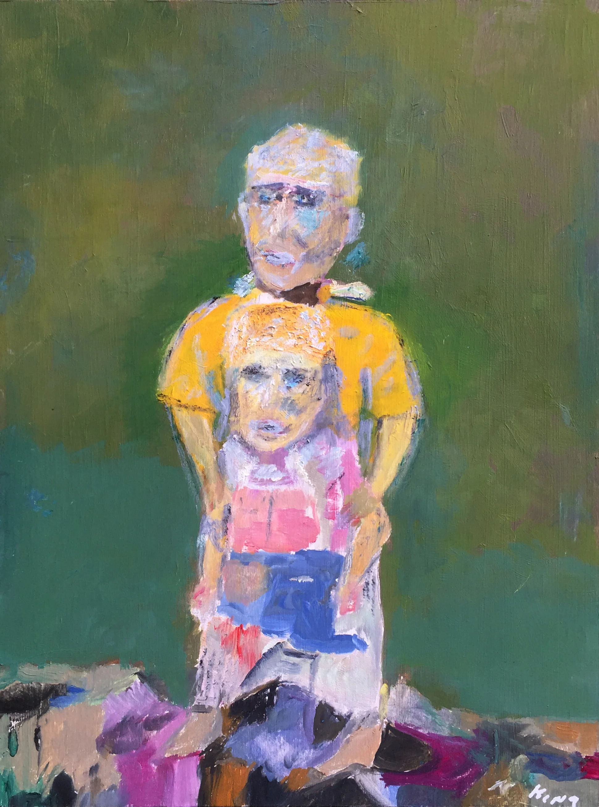 Brothers , 15.75 x 11.75”, acrylic on board, 2018