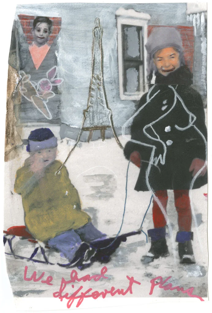 We Had Different Plans , hand-painted photo-collage, 2011