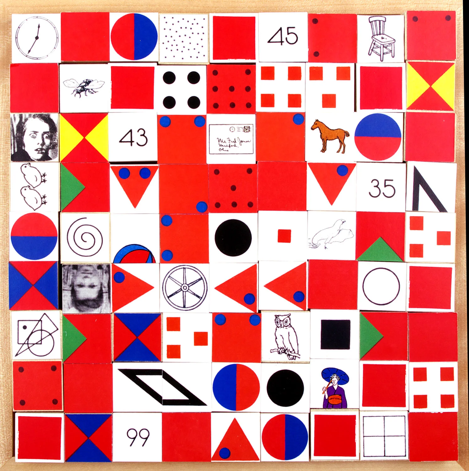 Study in Red: Attention , 10 x 10 x 2”, archival digital prints and acrylic on birch, 2011