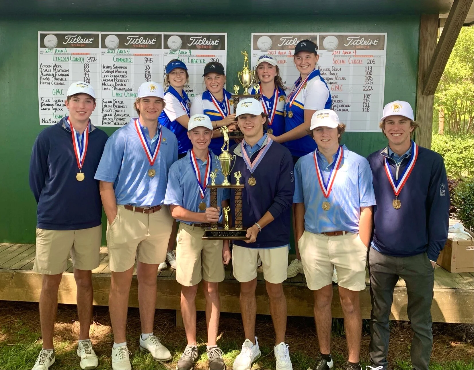 LAKE OCONEE ACADEMY VARSITY GOLF TEAMS CAPTURE AREA CHAMPIONSHIP