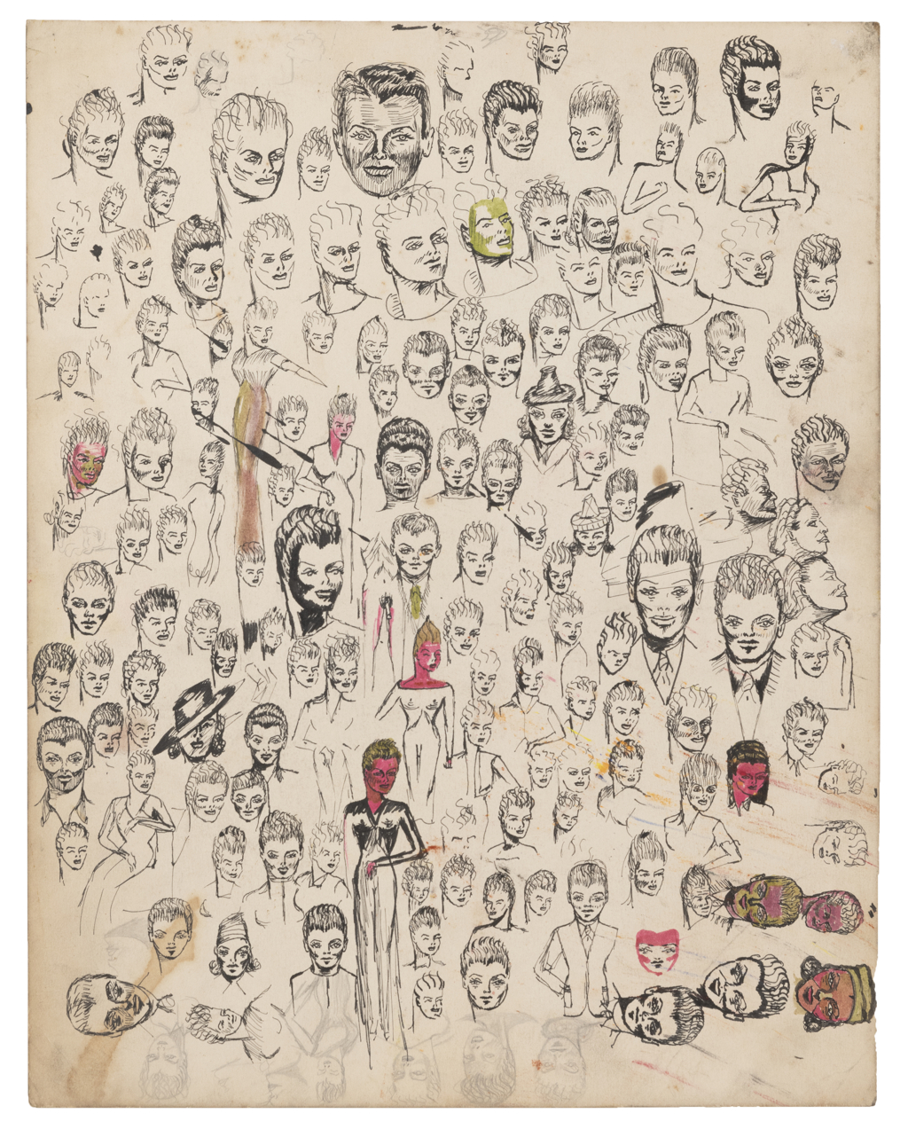 Eddie Owens Martin, Untitled, n.d., watercolor and pen on paper, 14 x 11.25 inches