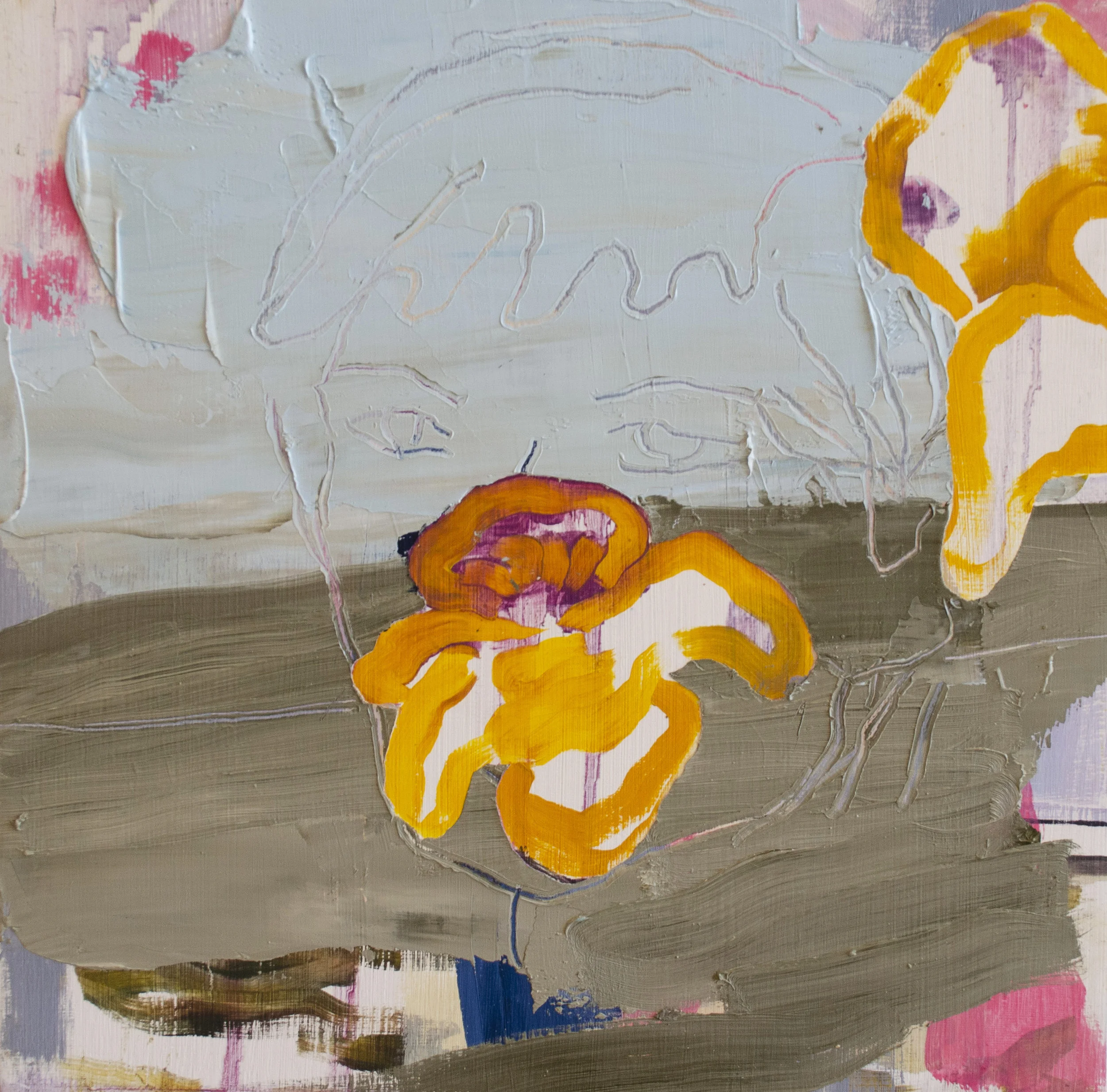 Wihro Kim, Becoming lost in the flowers, oil on panel, 10 x 10 inches