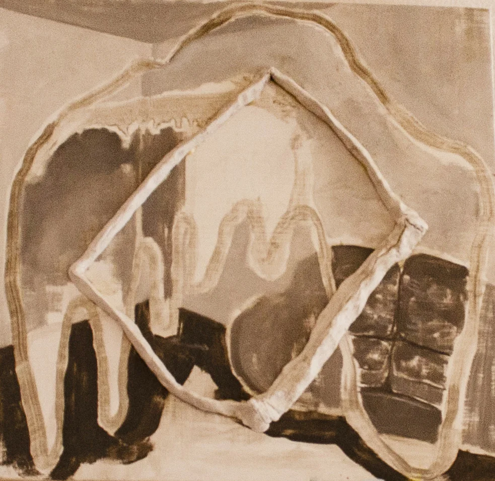 Wihro Kim, Untitled, oil and clay on panel, 8 x 8 inches