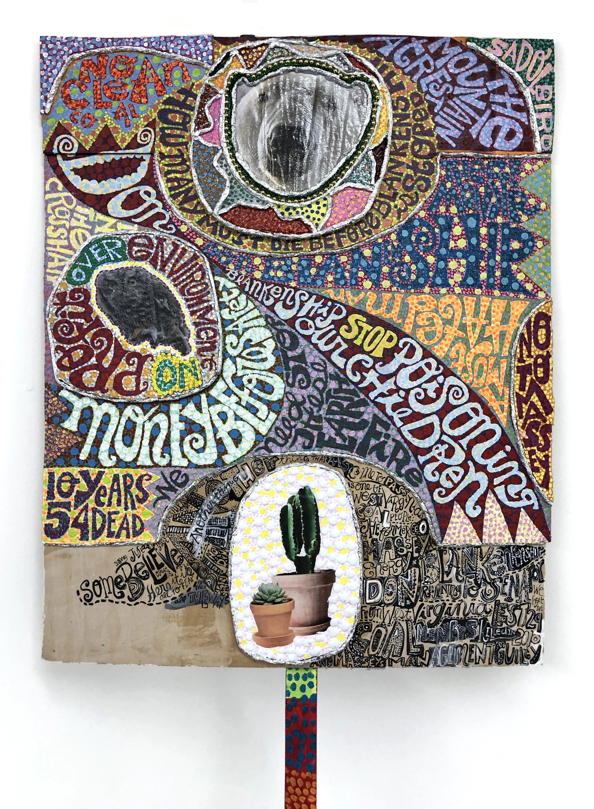 Bruce Burris, No Clean Coal,  2018, mixed media assemblage, 30 x 24.5 inches