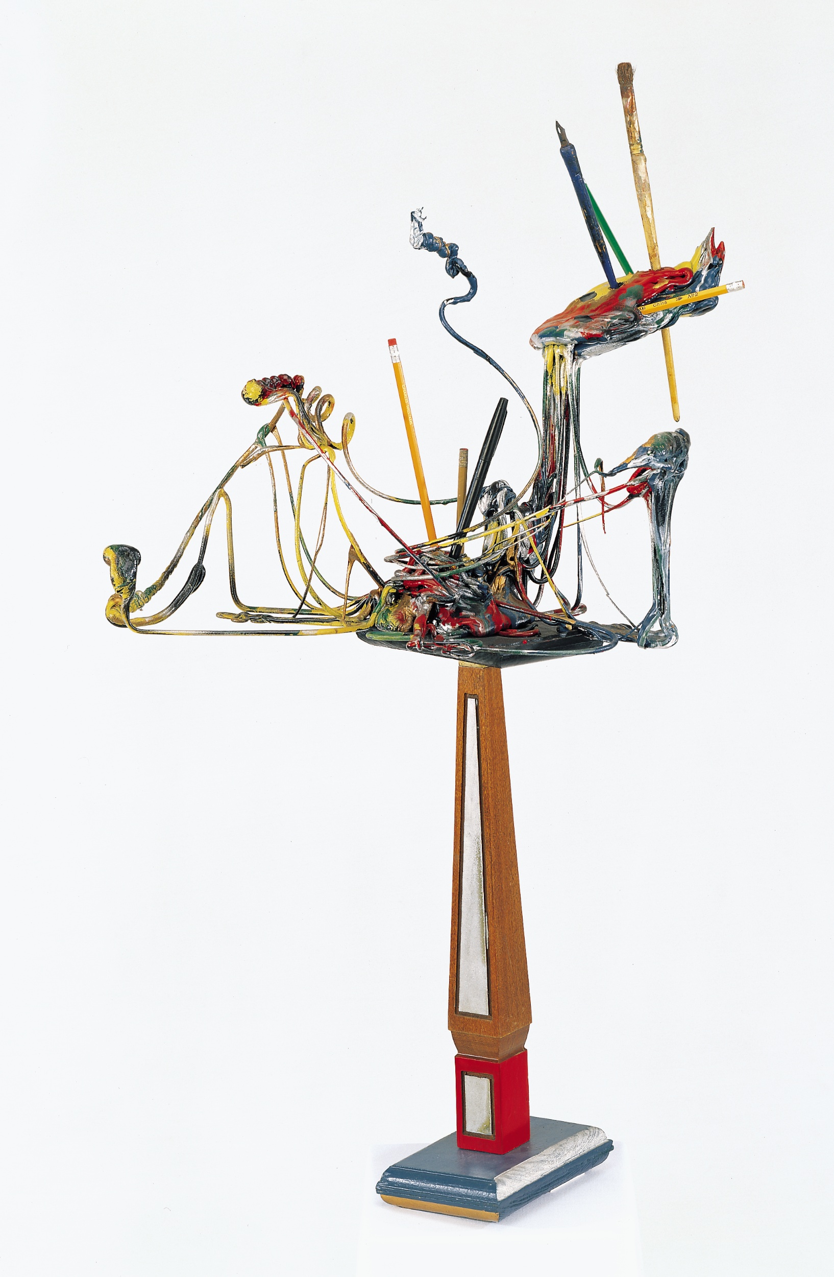 Charles Williams, early 1980s, plastic, writing instruments, wood, and paint, 37 x 19 x 21 inches