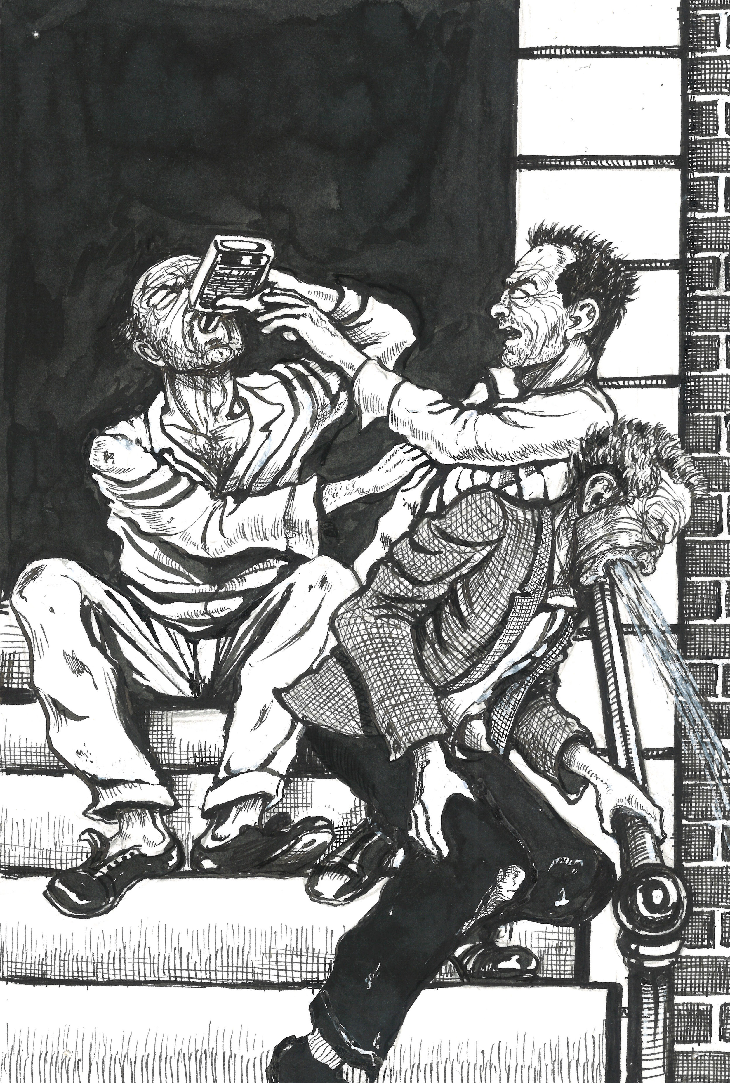 Zane Campbell, Untitled (from the Alcoholic Janitor), ca. 1980s, pen on paper, 17 x 11 inches