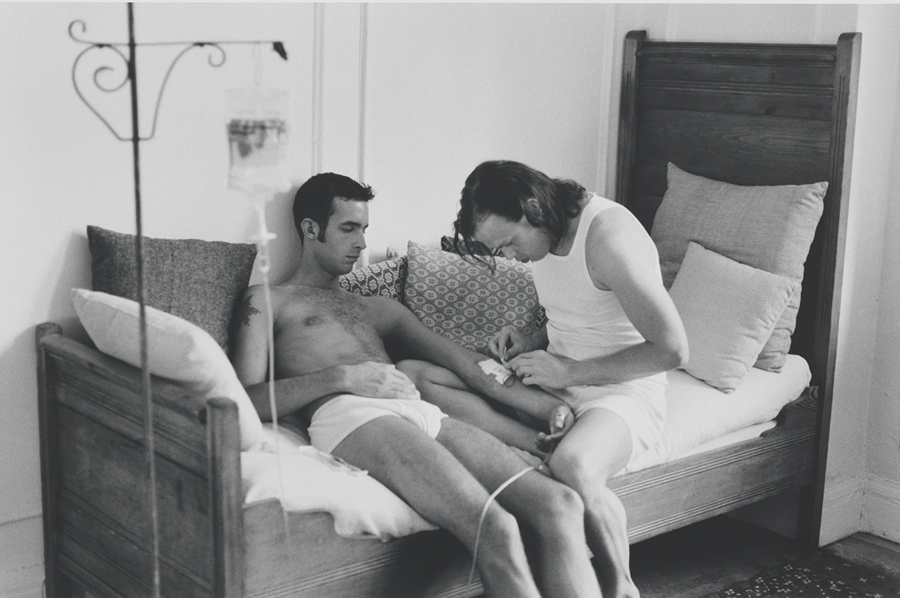 Lifeline (self-portrait with Ken Davis), 1996, silver gelatin print, 16 x20 inches