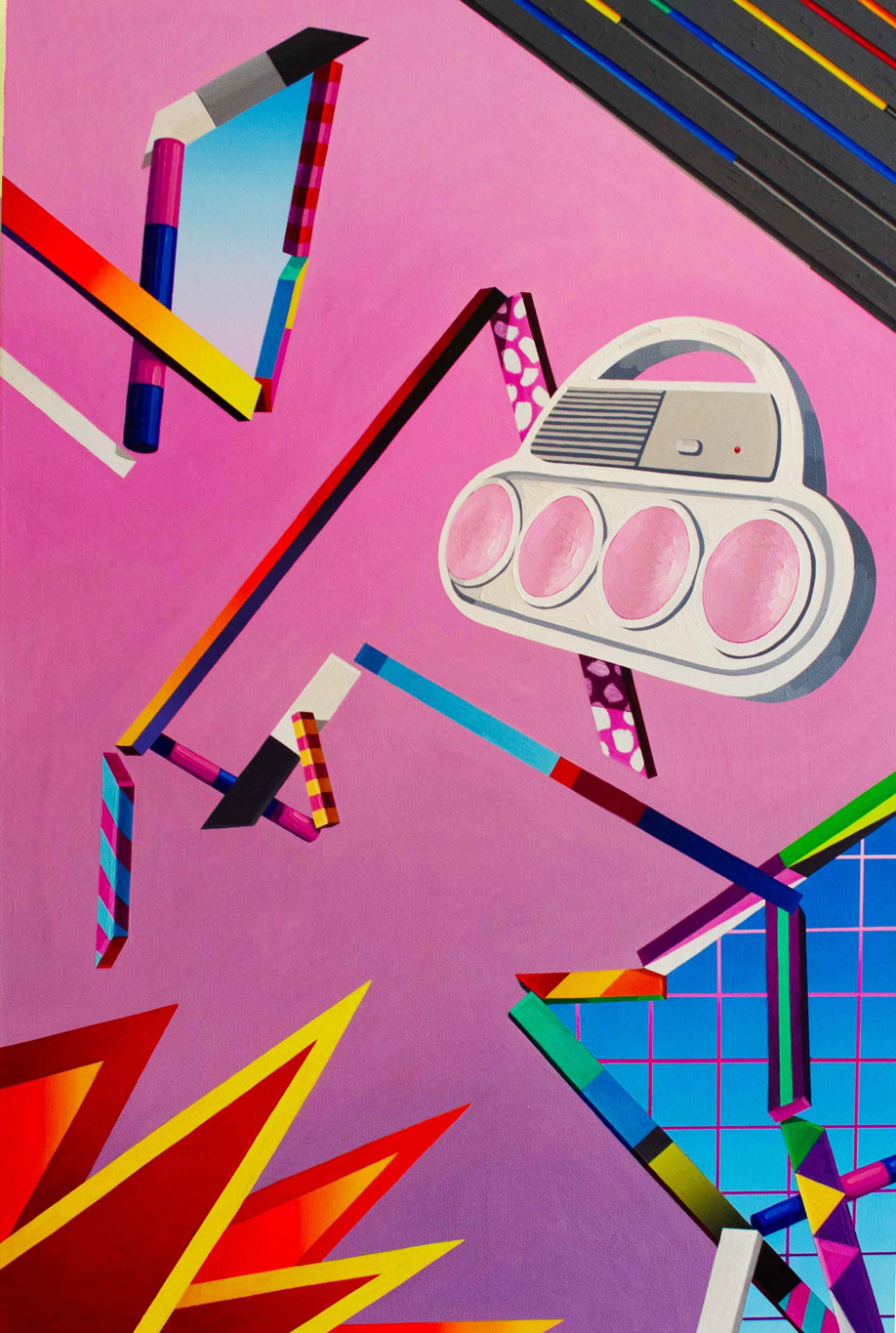 John Harlan Norris, Heatseeker, 2016, Oil and airbrushed acrylic on canvas, 60 x 40 inches