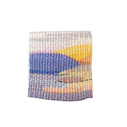 Erin Eldred, Untitled (Tiny Weaving 1), 2015, Woven polyester sewing thread, 1.5 x 1.375 inches