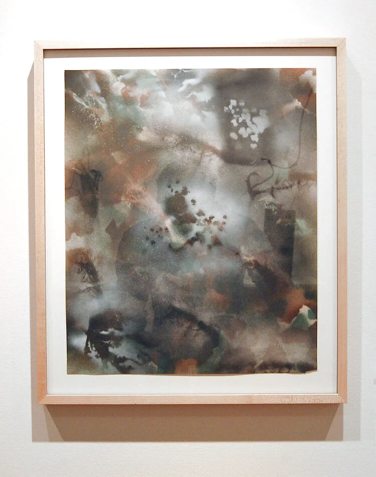Lonnie Holley, Hiding My Roots, 2011, Spray paint on paper, 17 x 14 inches