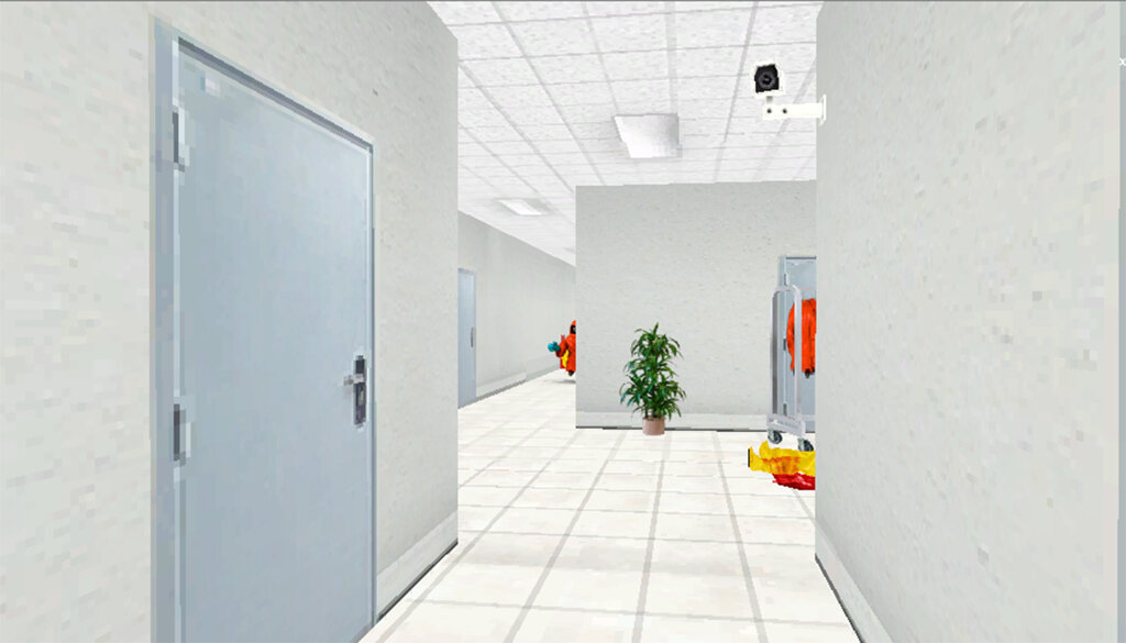 Jordan Speer, Cautious V, 2014, video game still