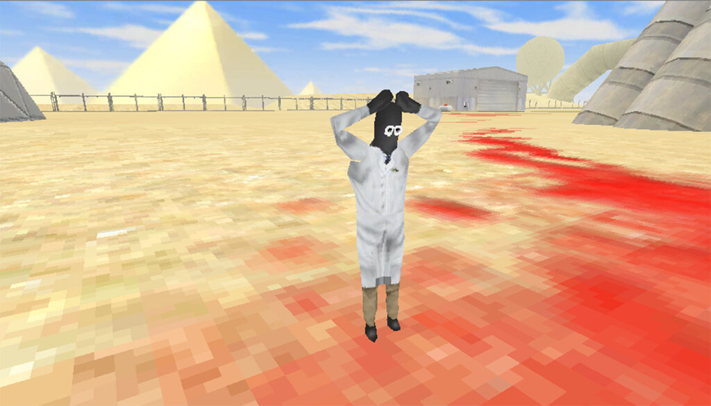 Jordan Speer, Cautious V, 2014, video game still