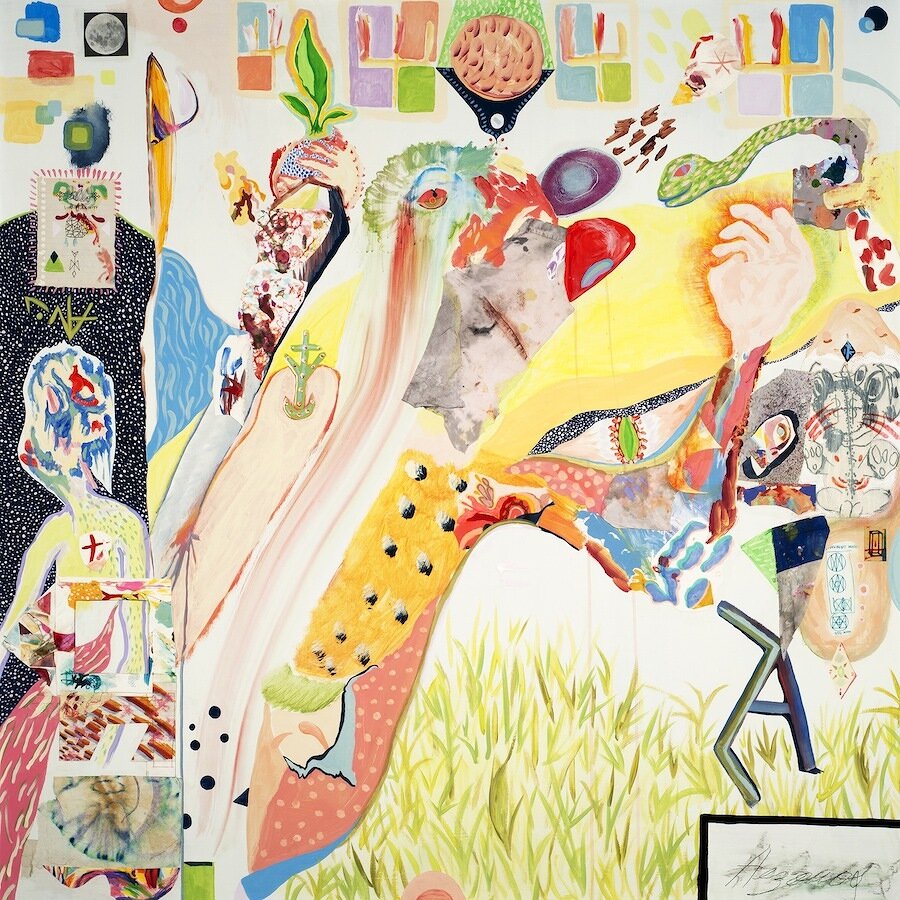 R. Clint Colburn, Virgin Insanity/New Moon, 2013, Mixed media on panel, 48 x 48 inches
