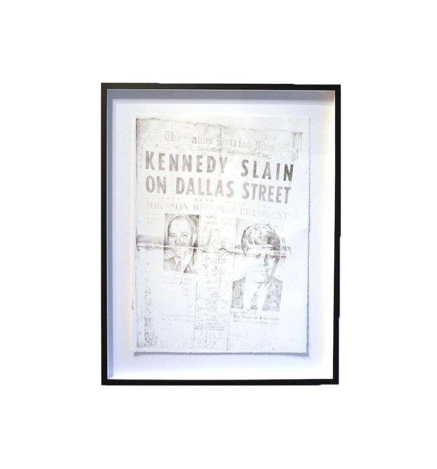 Aaron Skolnick, Untitled (Dallas Morning News), 2013, Gouache on paper, 38 x 30 inches