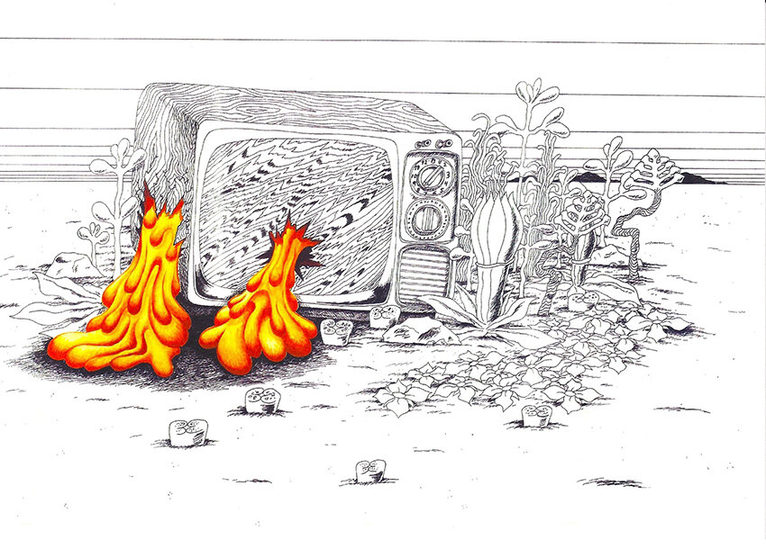 Robert Beatty, CGR (Televison), 2011, Ink and gouache on paper, 11 x 14 inches