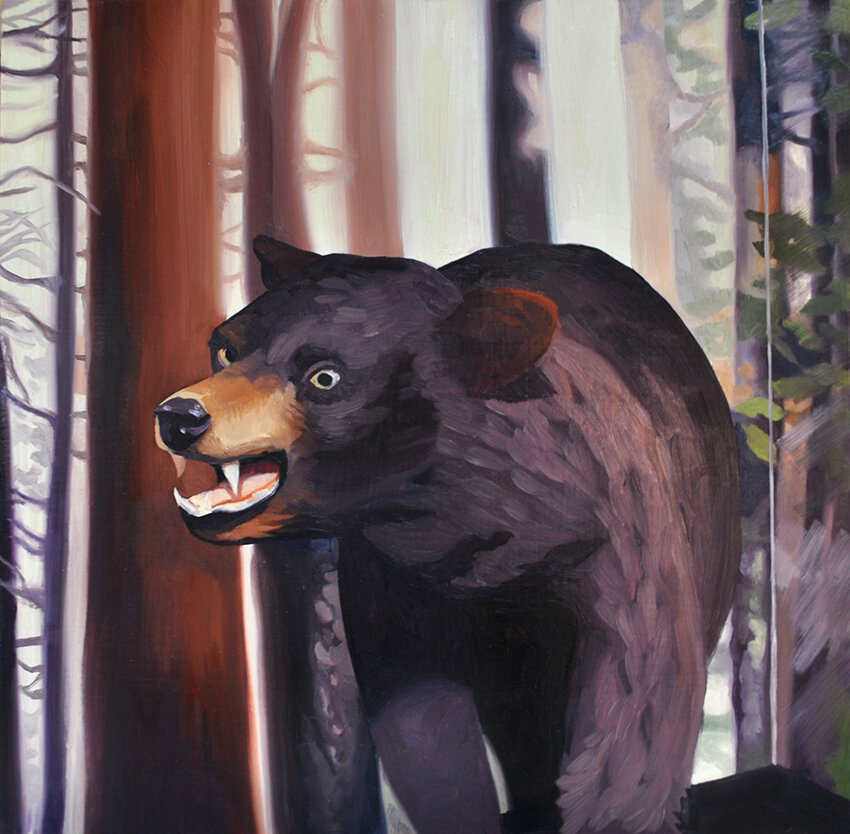 Lina Tharsing, Silent Growl, 2011, Oil on panel, 12 x 12.5 inches