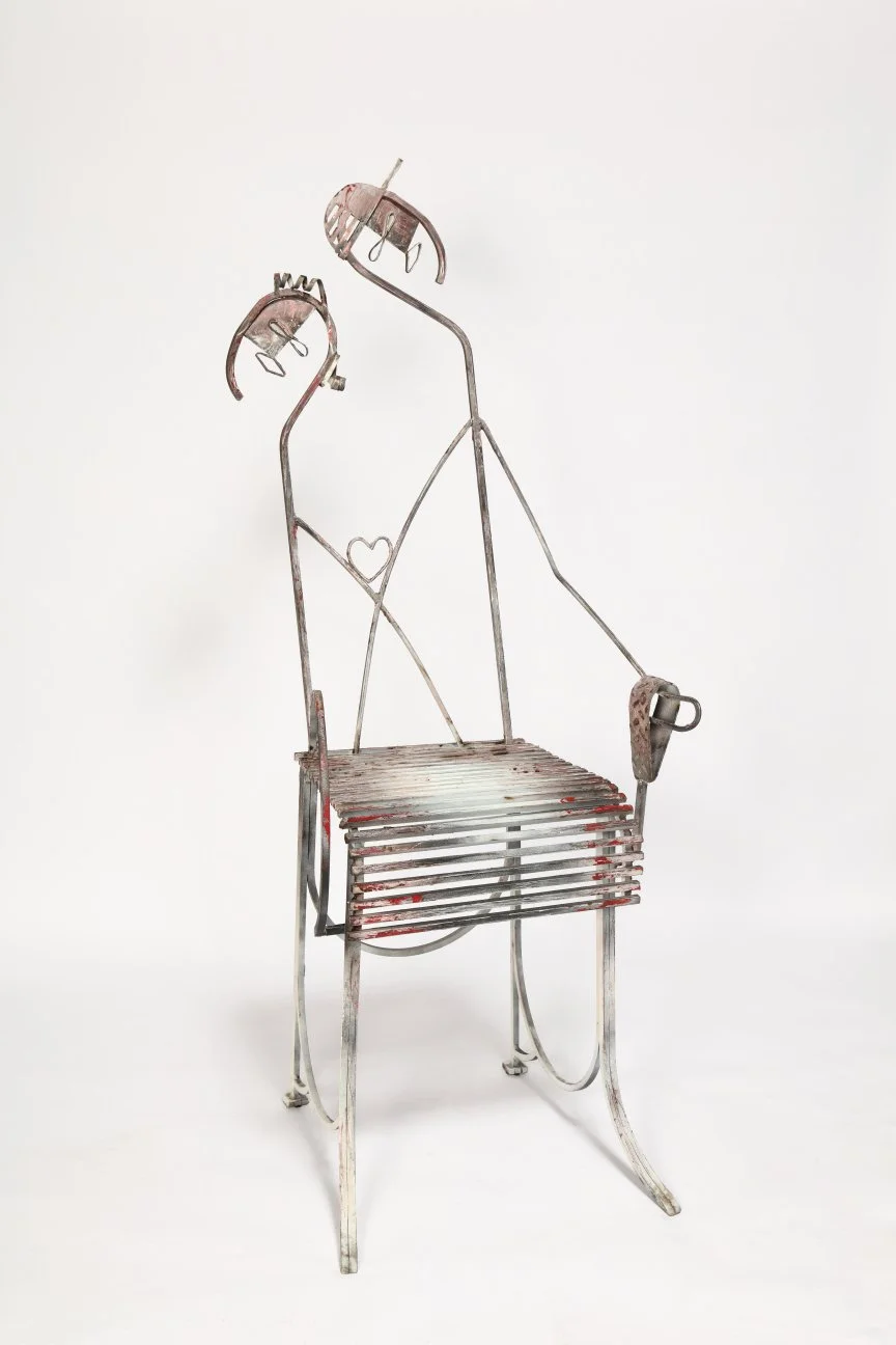 Richard Dial, "First Date", 2022, oil-based paint on metal, 68 x 26 x 30 inches