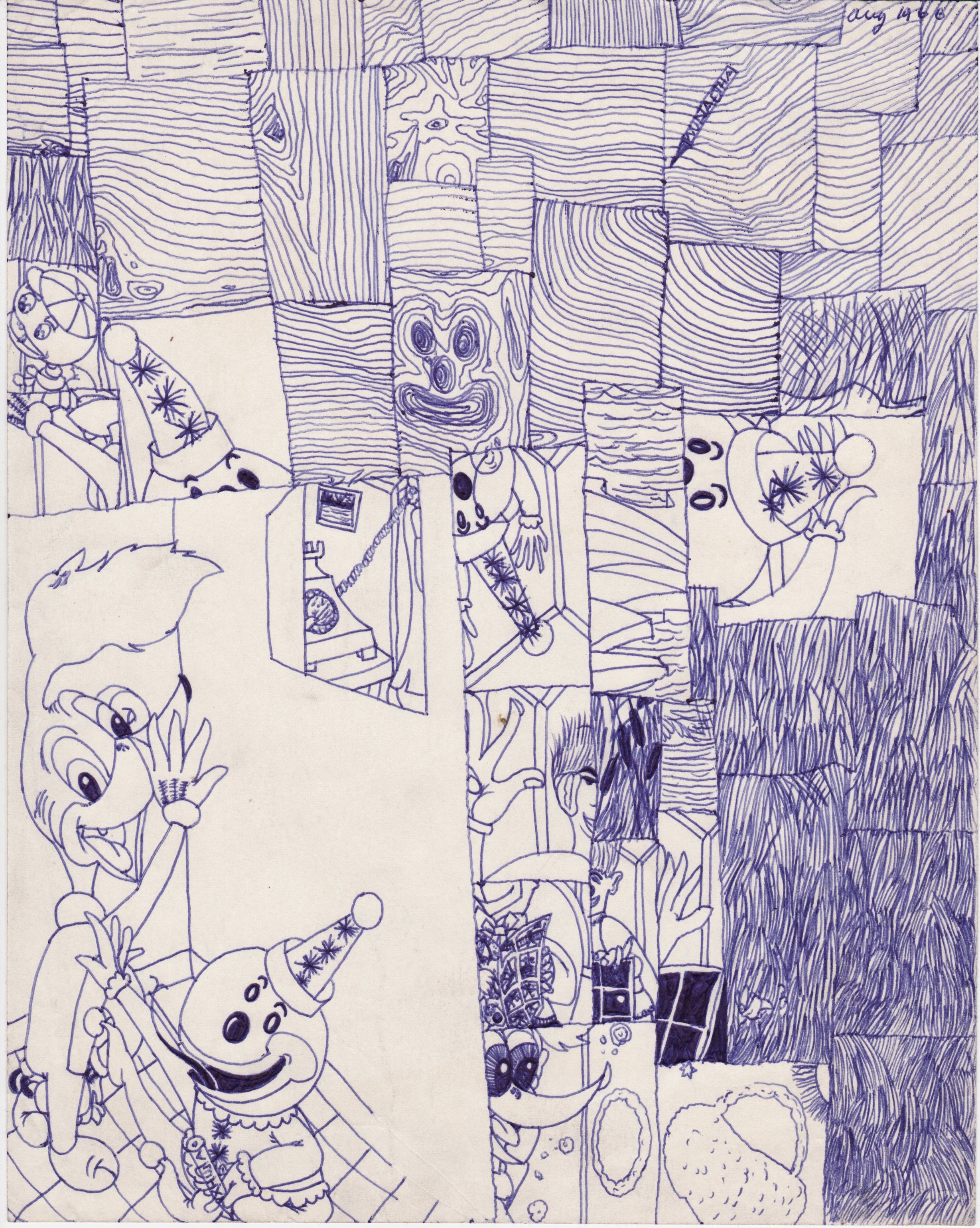 Susan Te Kahurangi King, Untitled, 1966. Ink on paper, 10¼ x 8⅛ inches.