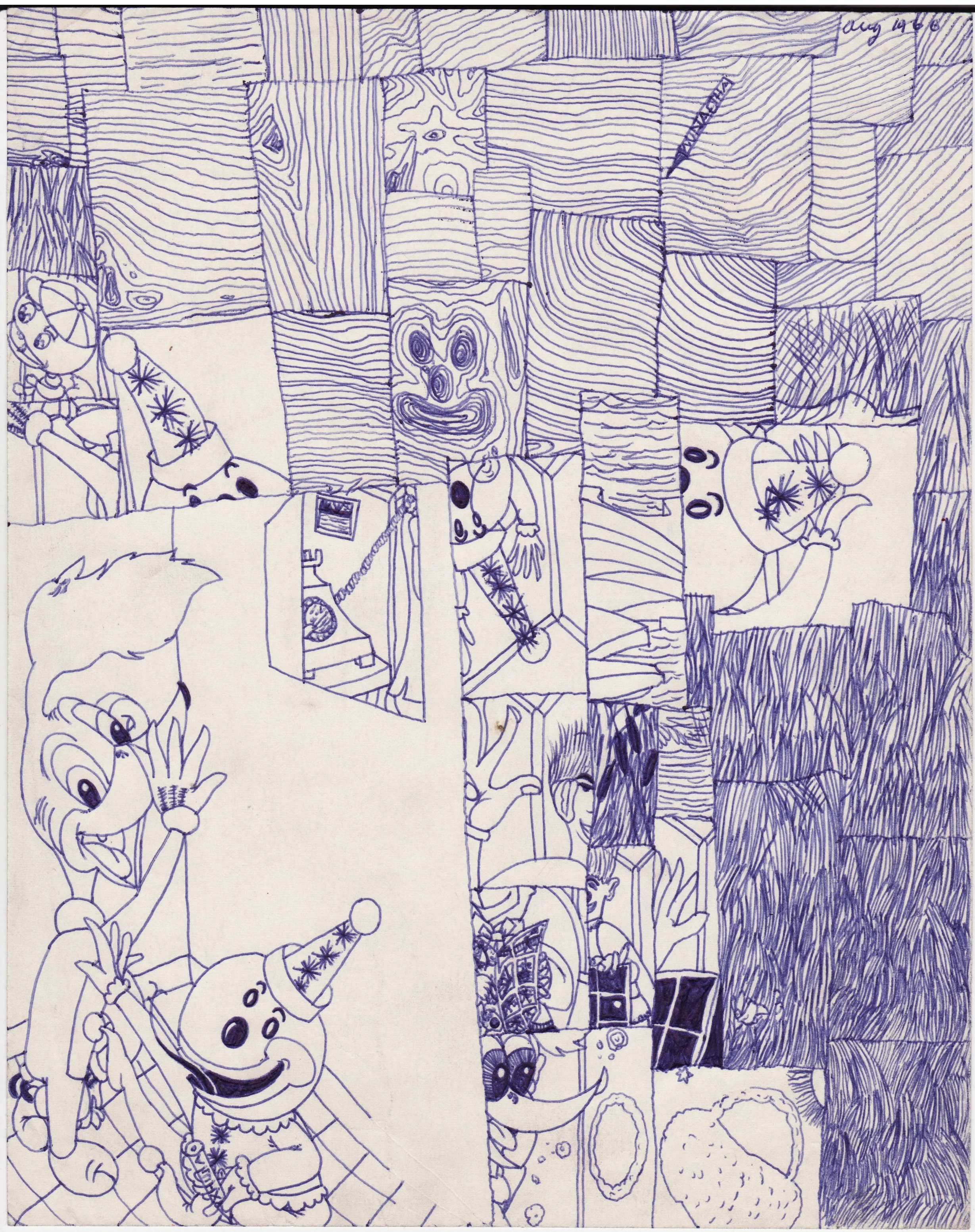 Susan Te Kahurangi King, Untitled, 1966, ink on paper, 10¼ x 8 ⅛ inches