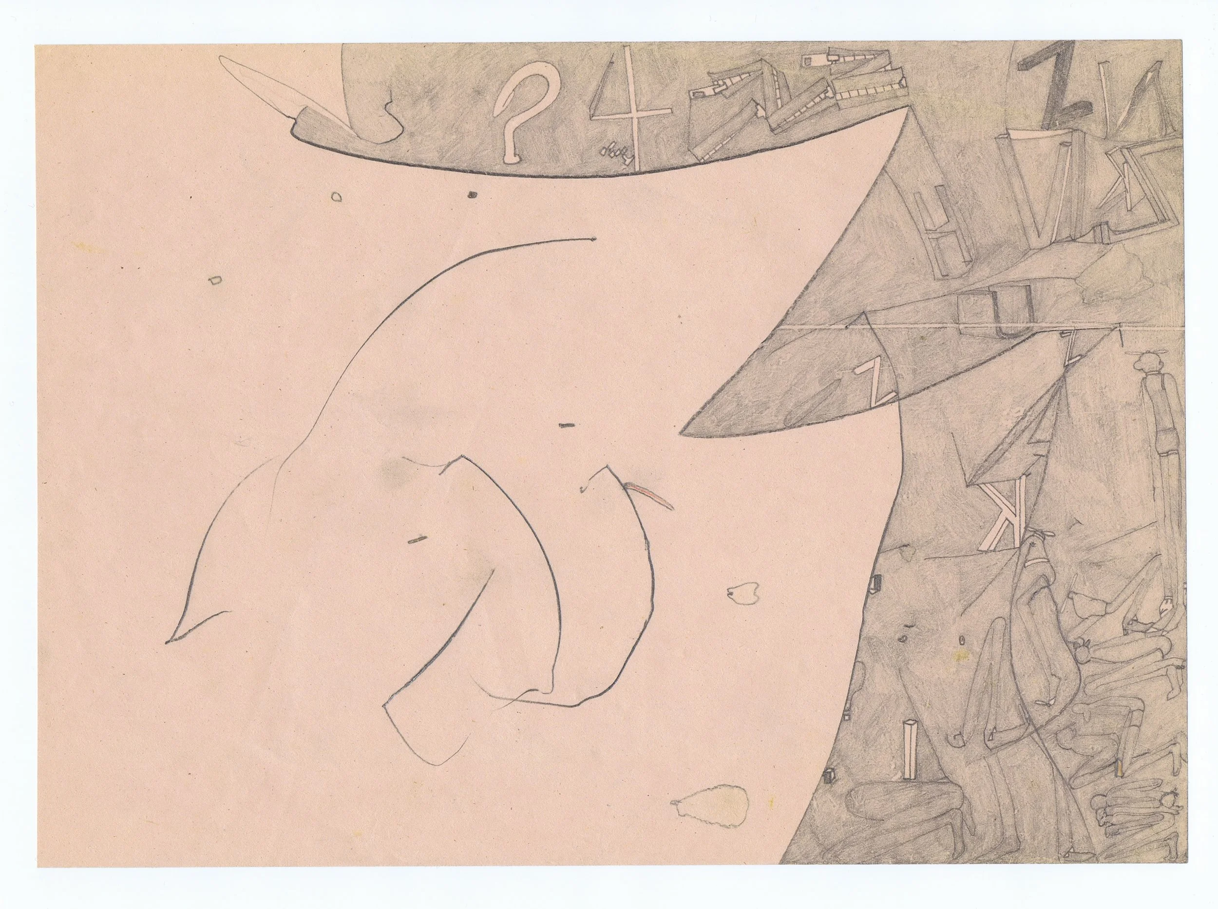 Susan Te Kahurangi King, Untitled, c. 1966. Graphite on paper, 11 1⁄2 x 8 1⁄4 inches.