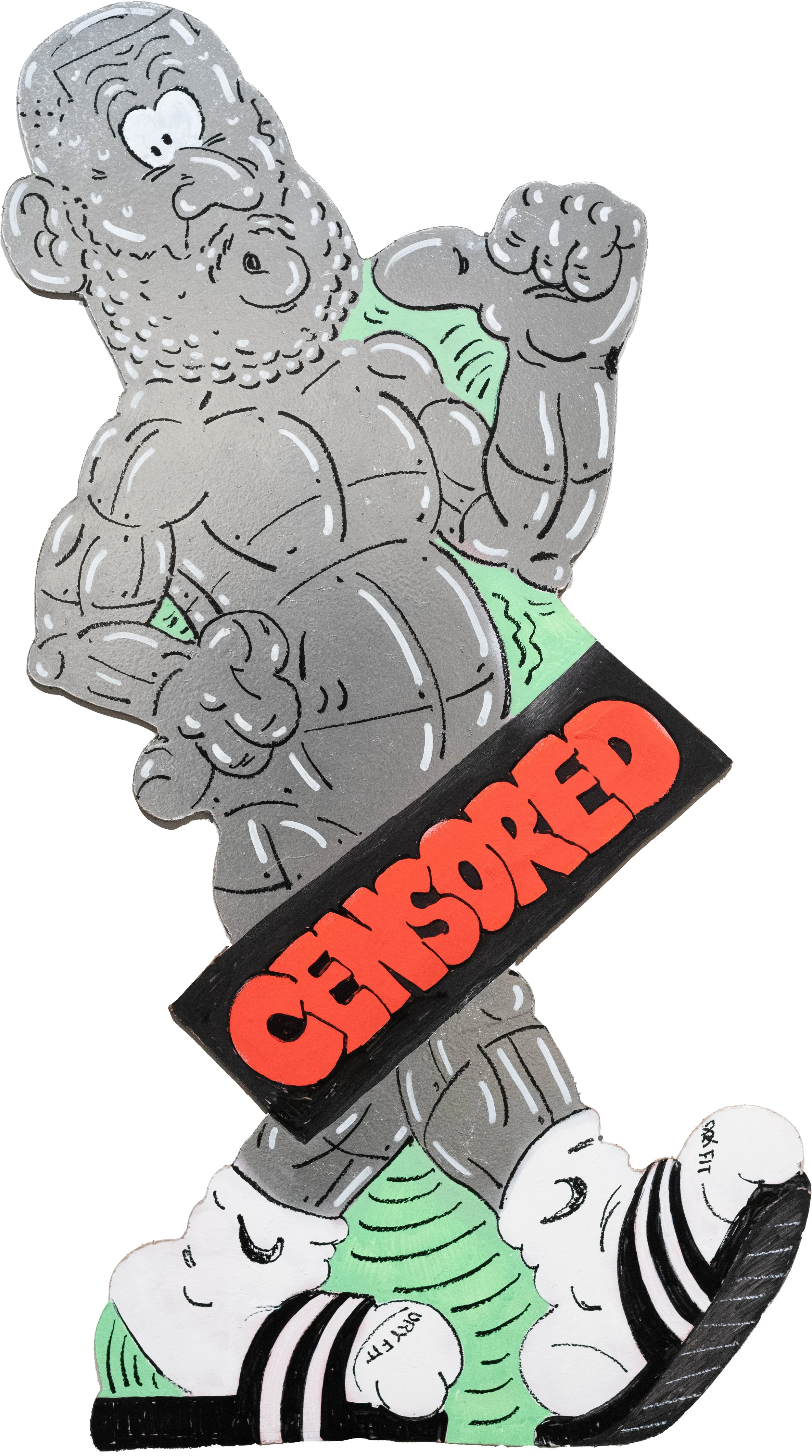 FRKO, N199A-X, 2026, spray paint, acrylic, oil paint stick, masonite, 45 x 23 inches