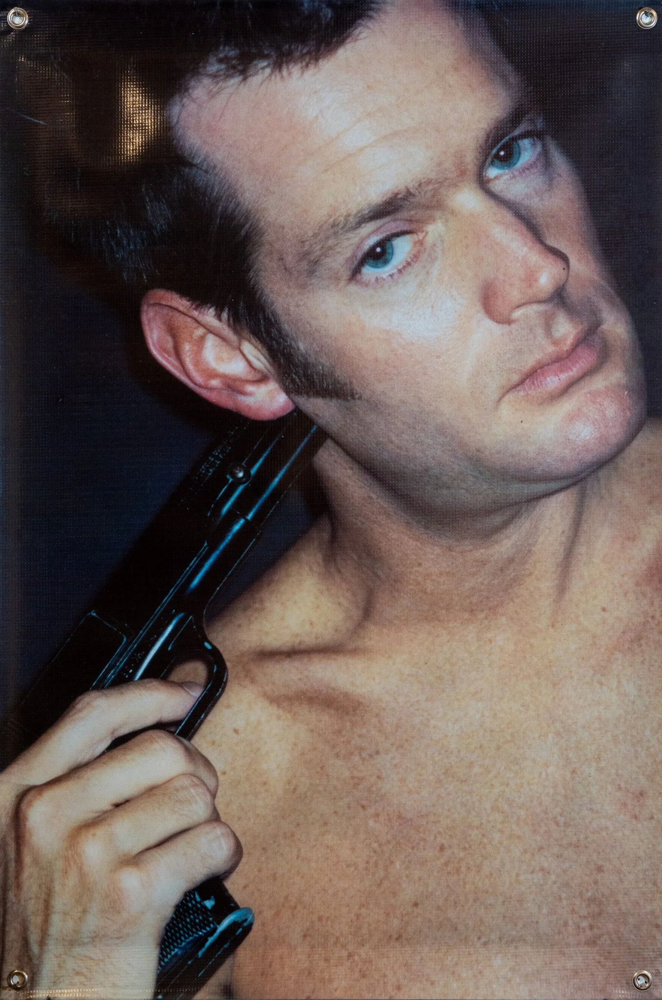 Robert Morgan, Prayer Flag (7), 2000. Vinyl Banner, Grommets, 36 x 24 inches.