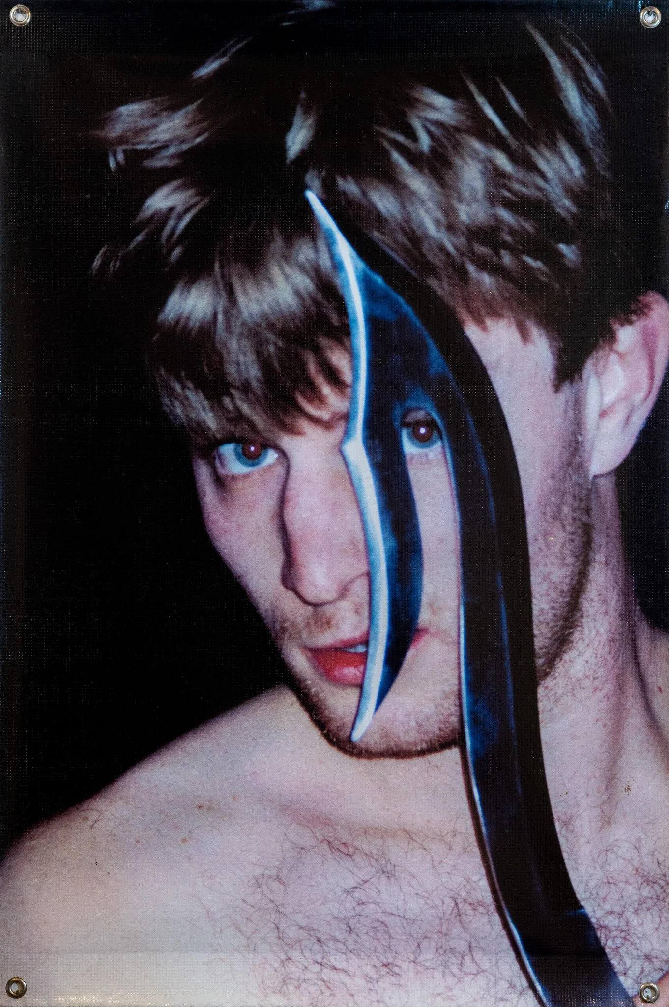 Robert Morgan, Prayer Flag (8), 2000. Vinyl Banner, Grommets, 36 x 24 inches.