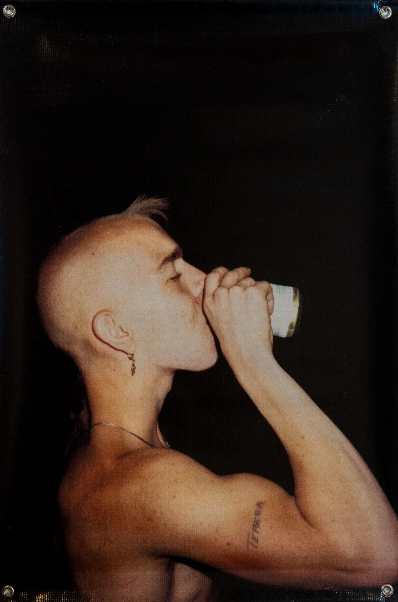 Robert Morgan, Prayer Flag (11), 2000. Vinyl Banner, Grommets, 36 x 24 inches.