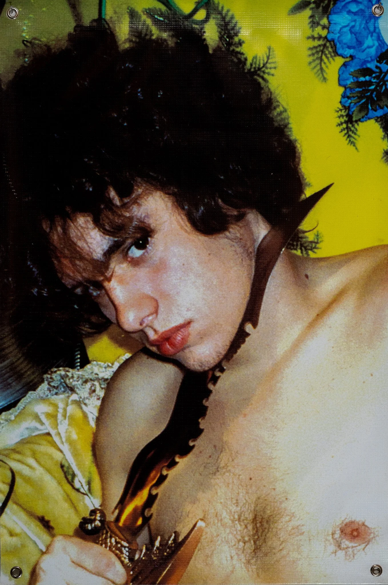 Robert Morgan, Prayer Flag (23), 2000. Vinyl Banner, Grommets, 36 x 24 inches. Courtesy 21c Museum Hotel.