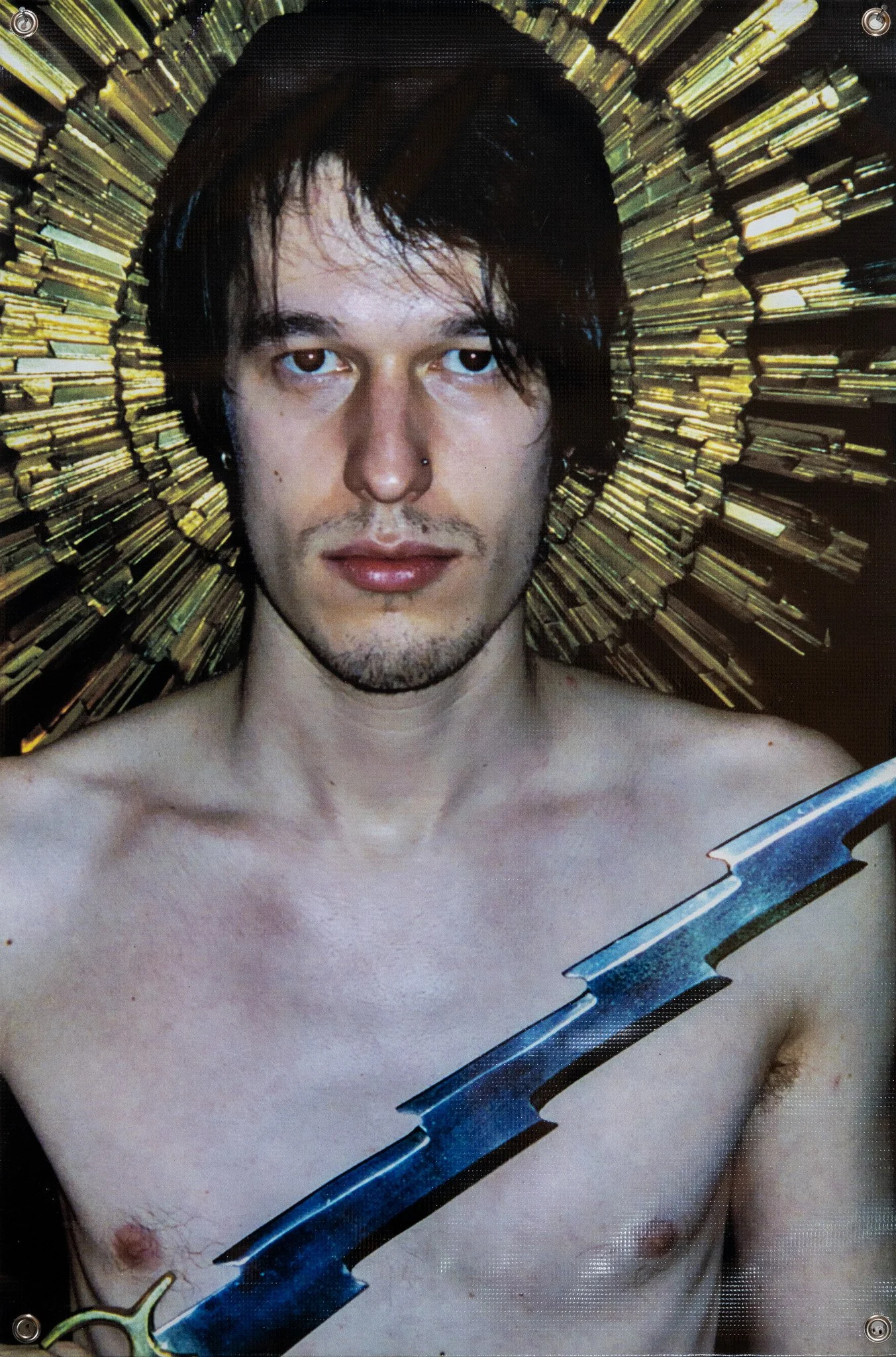 Robert Morgan, Prayer Flag (25), 2000. Vinyl Banner, Grommets, 36 x 24 inches. Courtesy 21c Museum Hotel. 