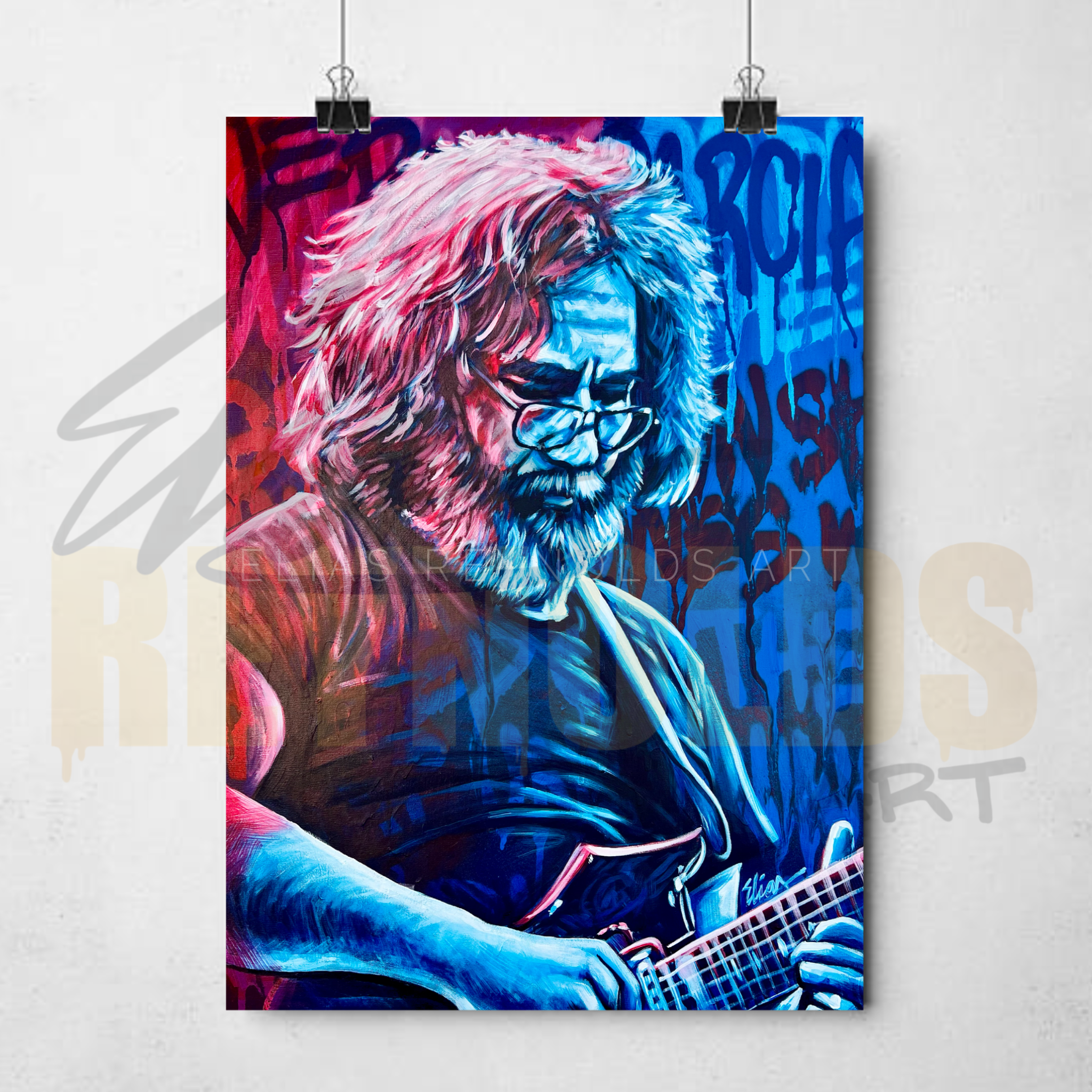 PRE-ORDER for Jerry Garcia Inspired Art Print - Grateful Dead Music Wall Art