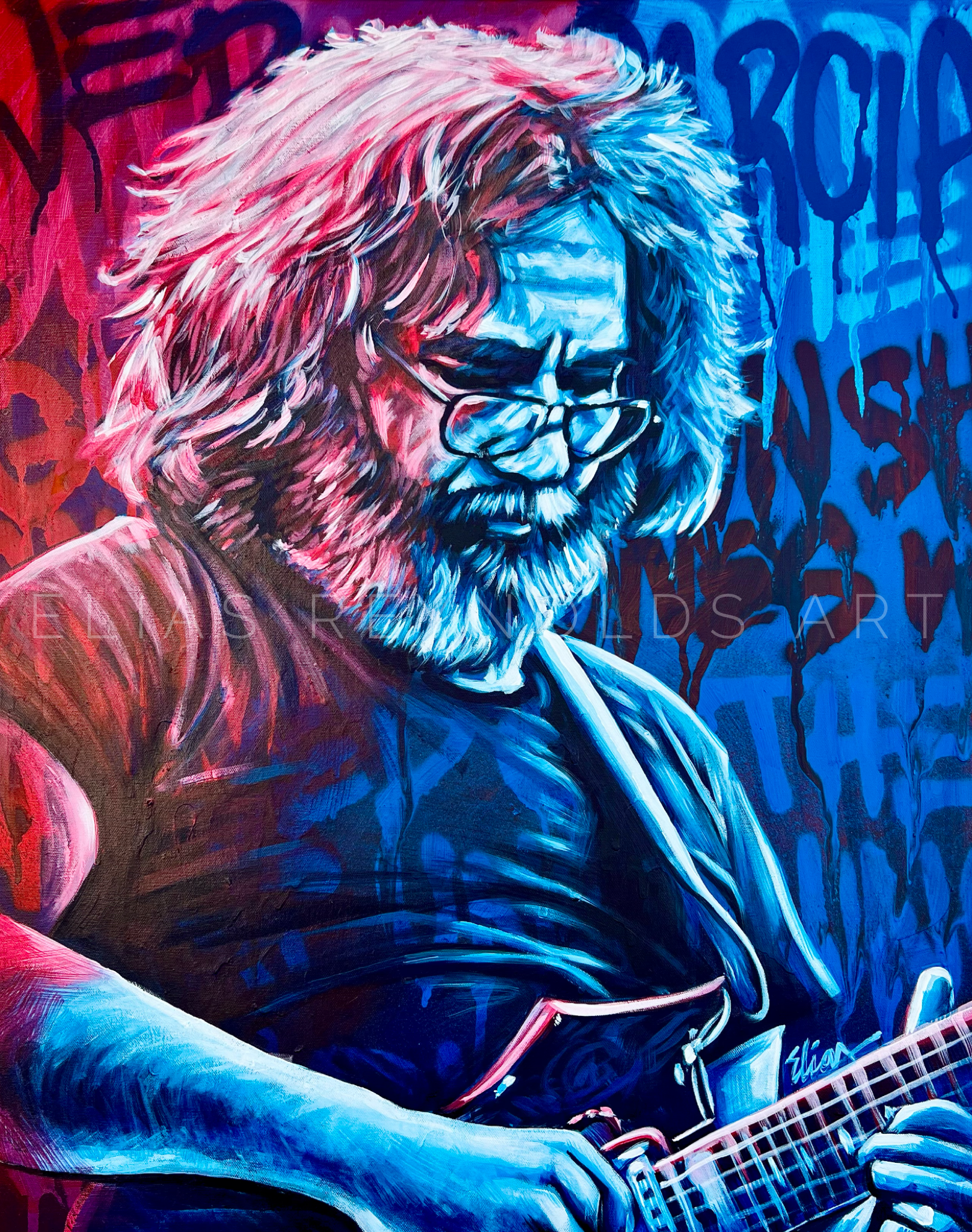 PRE-ORDER for Jerry Garcia Inspired Art Print - Grateful Dead Music Wall Art